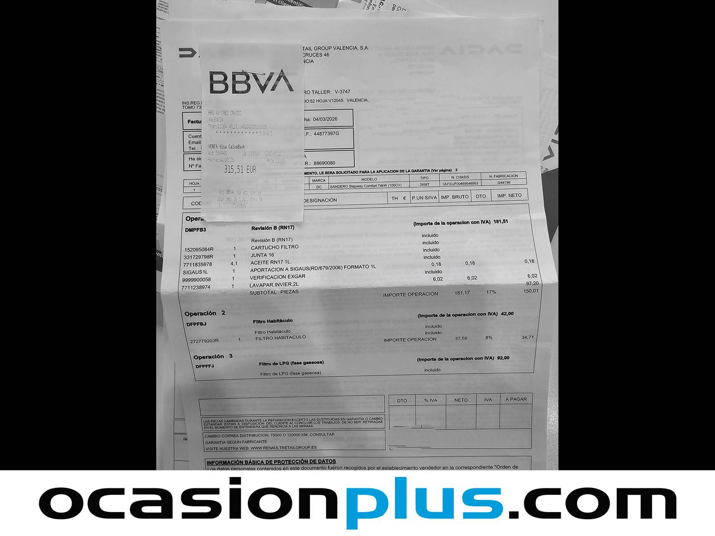 Foto del mantenimiento del Dacia Sandero Dacia Sandero Stepway Comfort ECO-G (100 CV)