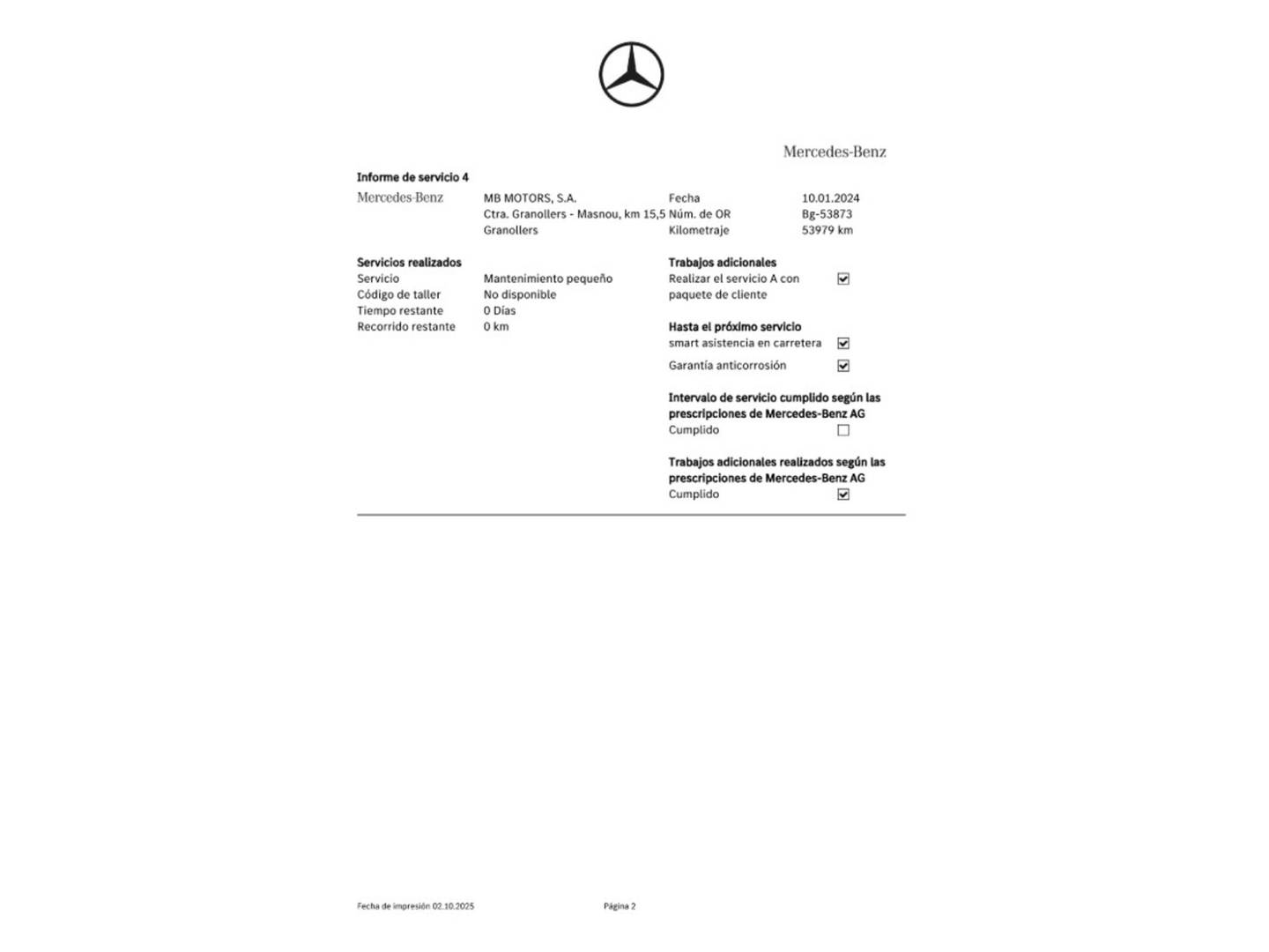 Foto del mantenimiento del Smart forfour Smart ForFour EQ electric drive (82 CV)