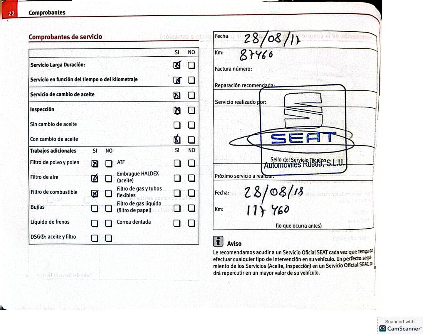 Foto del mantenimiento del Seat Ibiza Seat Ibiza 1.6 TDI Style ITech (90 CV)