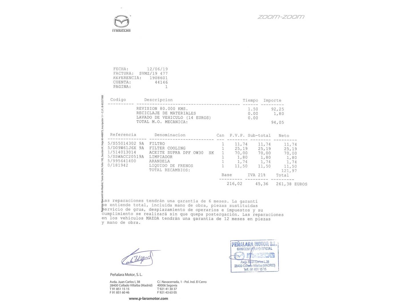 Foto del mantenimiento del Mazda CX-3 Mazda CX-3 1.5 DE SKYACTIV Luxury 2WD (105 CV)