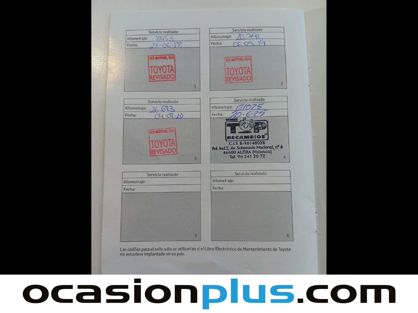 Foto del mantenimiento del Toyota Auris Toyota Auris 1.8 Hybrid Active (136 CV)