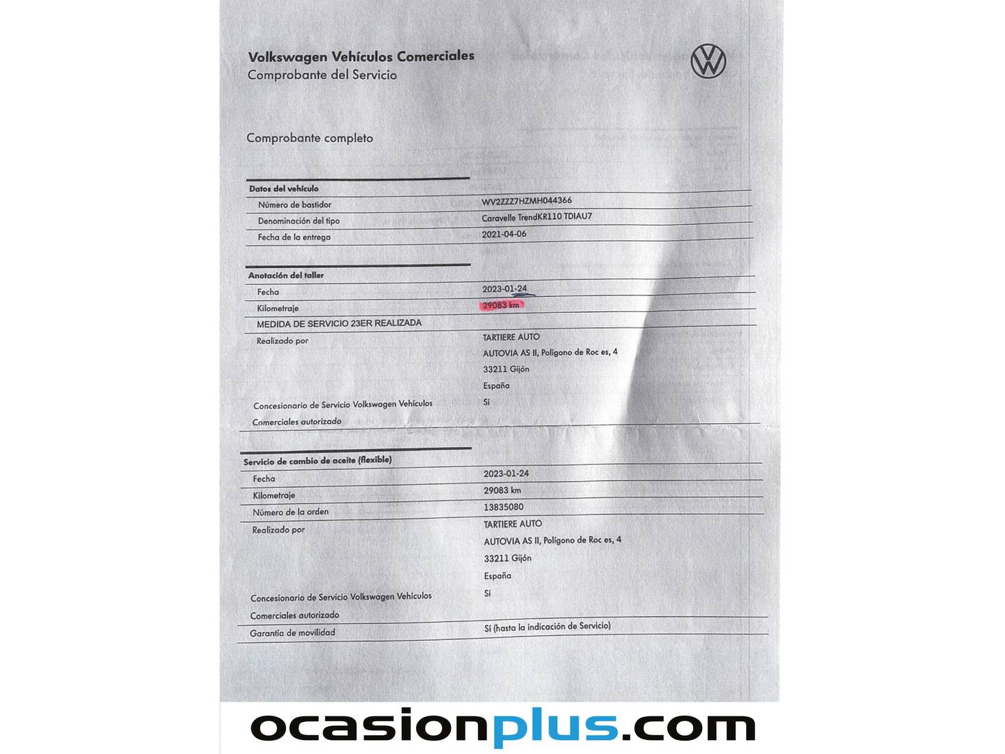 Foto del mantenimiento del Volkswagen Caravelle Volkswagen Caravelle Origin Batalla Corta 2.0 TDI BMT (150 CV) DSG 5 Plazas Camperizada