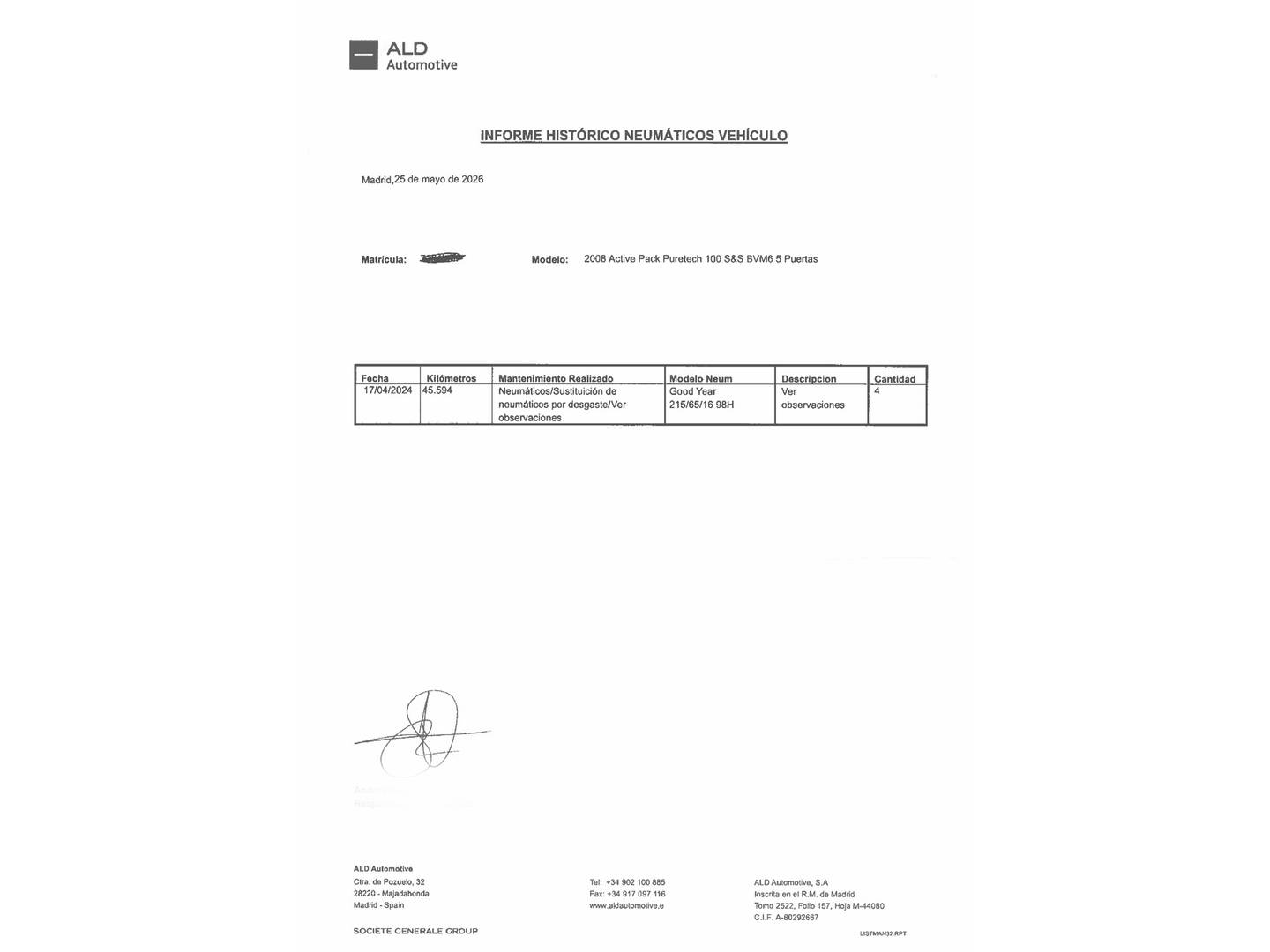 Foto del mantenimiento del Peugeot 2008 Peugeot 2008 Puretech 100 S&S Active Pack (100 CV)