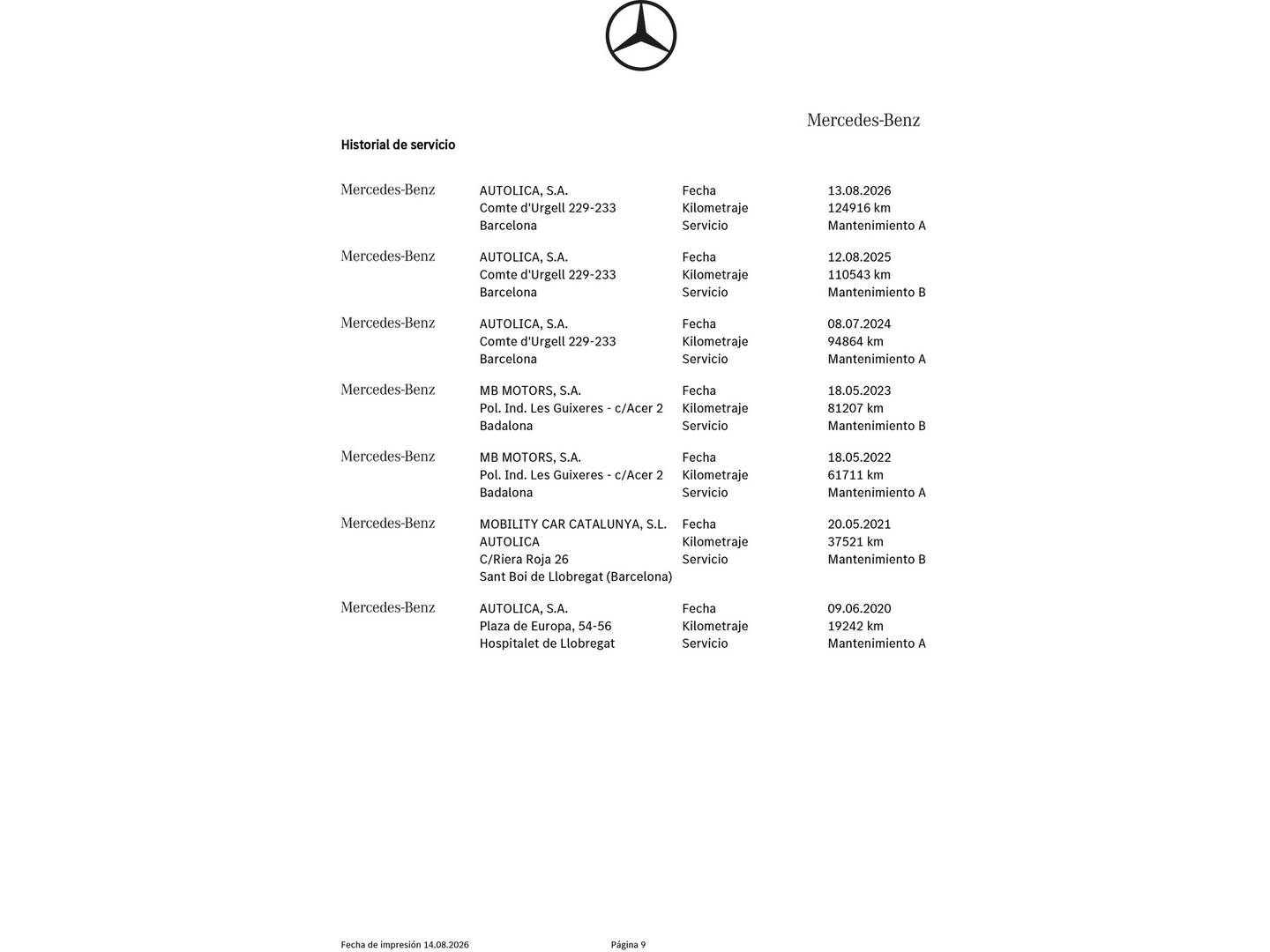 Foto del mantenimiento del Mercedes Clase GLC Mercedes GLC GLC 250 d 4Matic (204 CV)