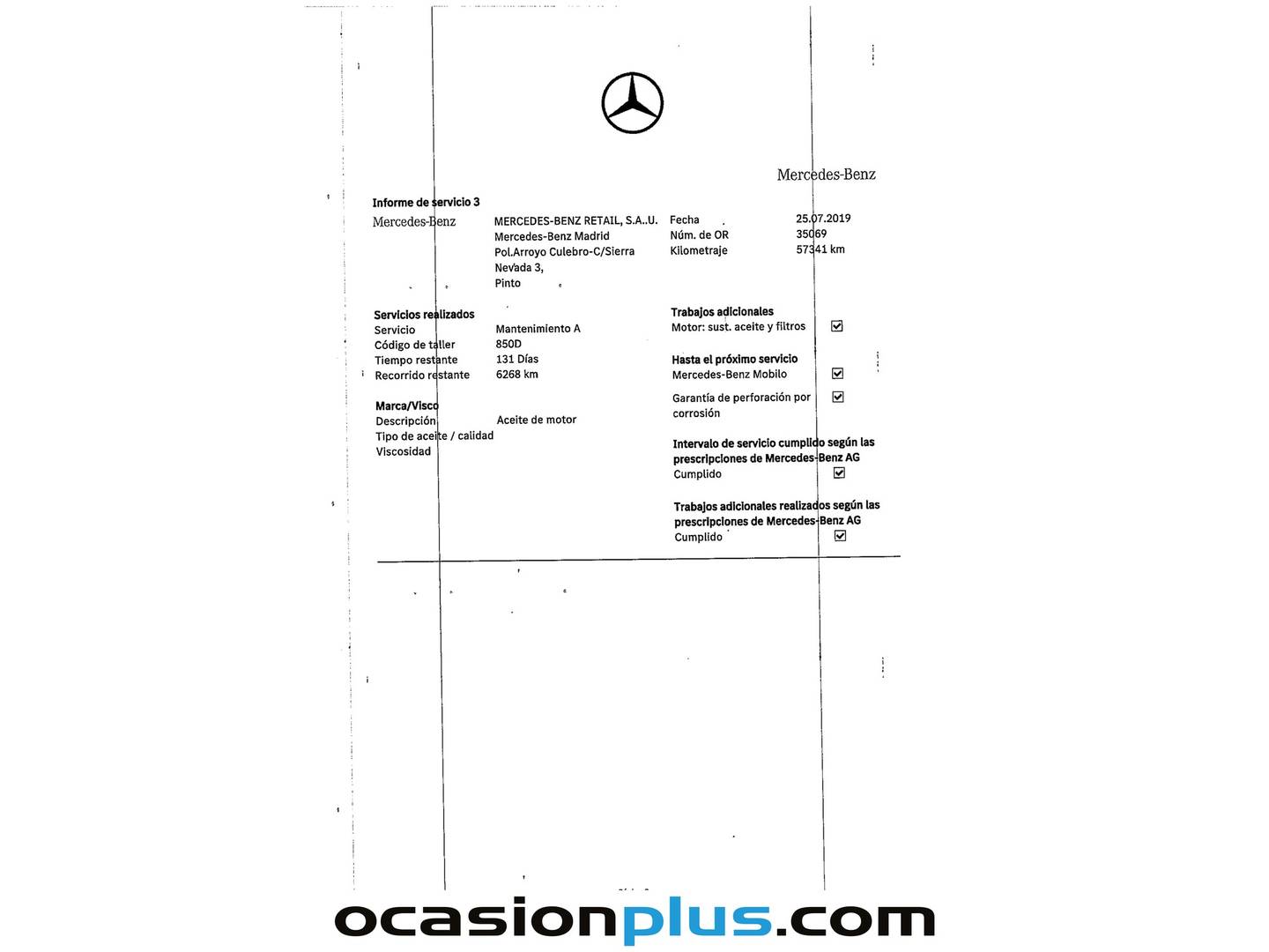 Foto del mantenimiento del Mercedes Clase GLE Mercedes GLE 350 d 4Matic (258 CV) Pack AMG