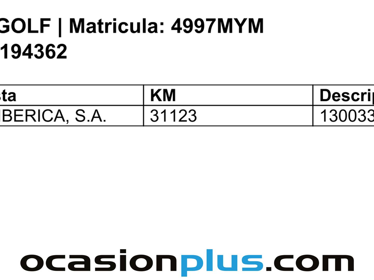 Foto del mantenimiento del Volkswagen Golf Volkswagen Golf Más 1.5 TSI (116 CV)