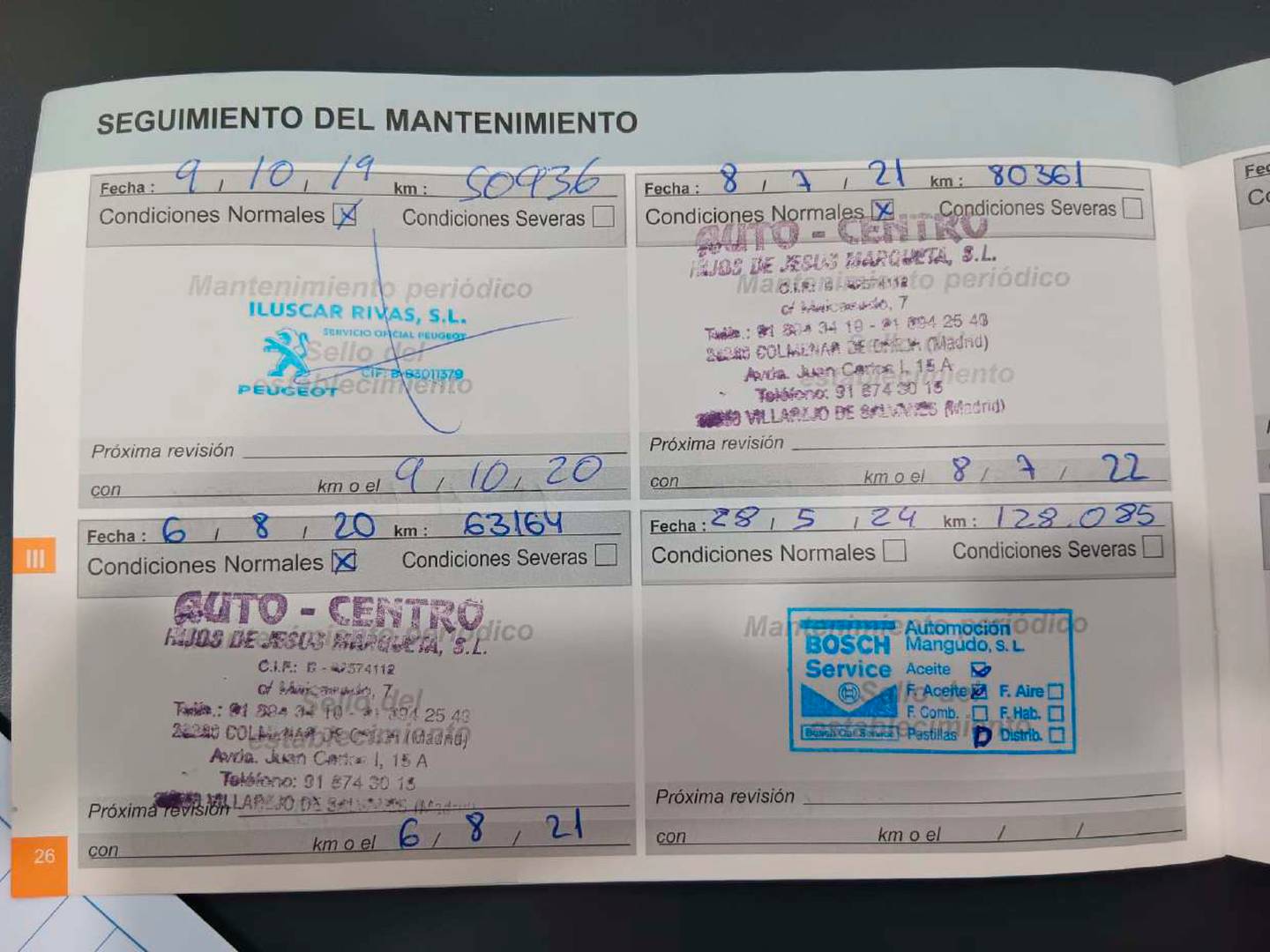 Foto del mantenimiento del Peugeot 2008 Peugeot 2008 BlueHDi 100 Style (100 CV)