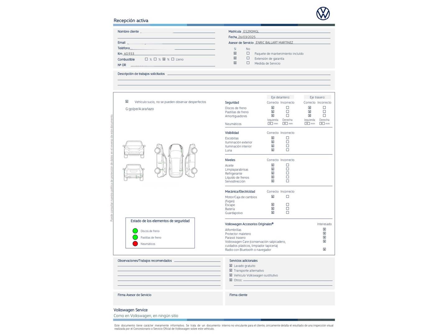 Foto del mantenimiento del Volkswagen T-Roc Volkswagen T-Roc R-Line 1.5 TSI (150 CV) DSG
