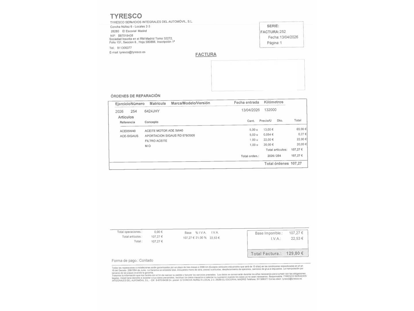 Foto del mantenimiento del Citroën C3 Citroën C3 PureTech 82 Tonic (82 CV)