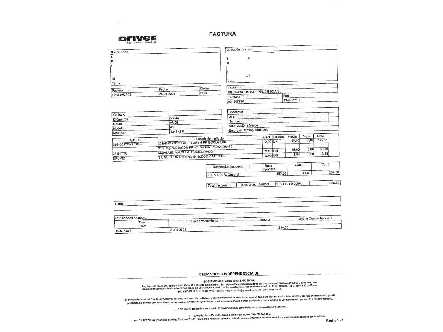 Foto del mantenimiento del Audi A3 Audi A3 Sportback design 30 TDI (116 CV) S tronic