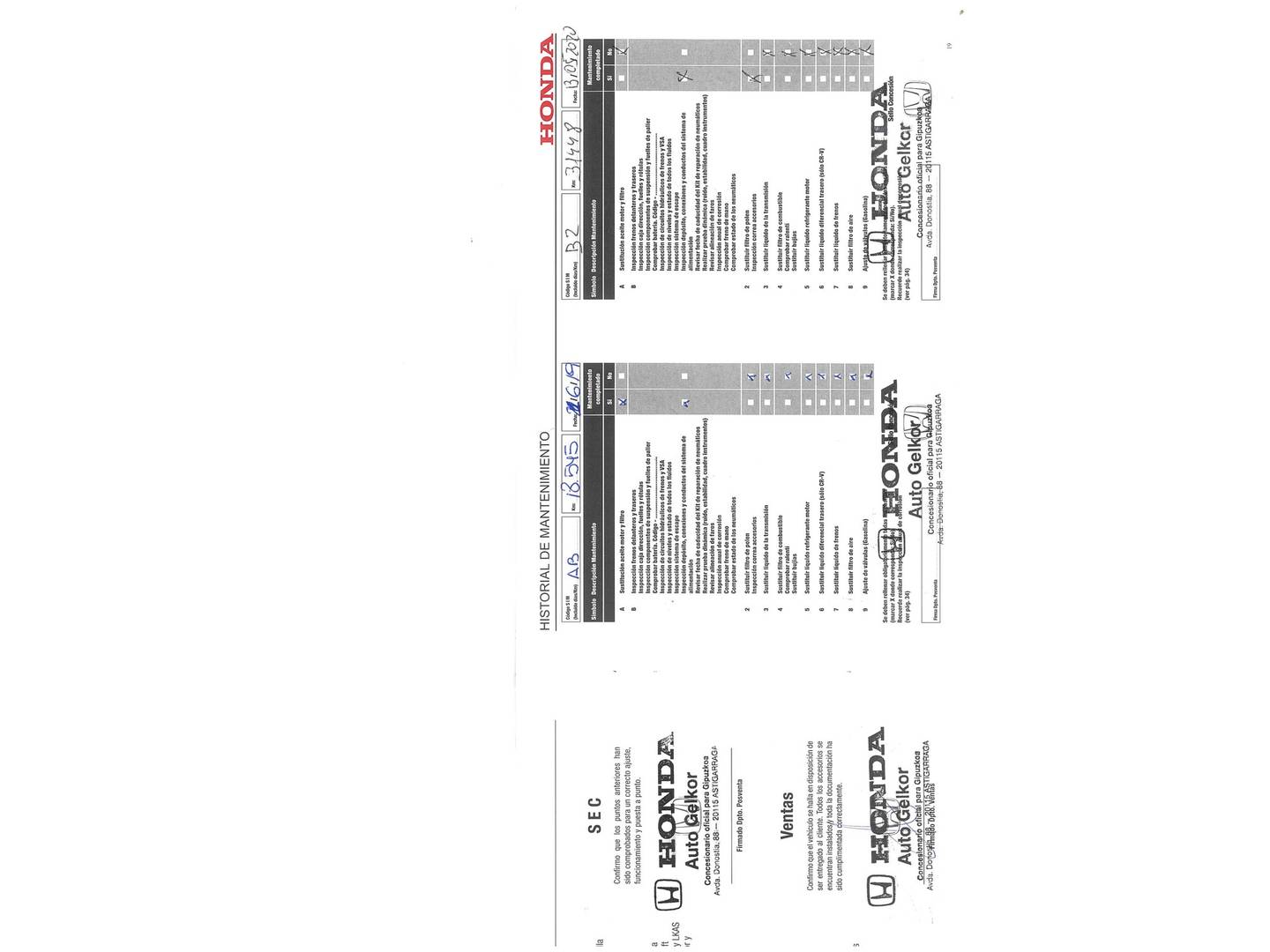 Foto del mantenimiento del Honda HR-V Honda HR-V 1.5 i-VTEC Executive (130 CV)