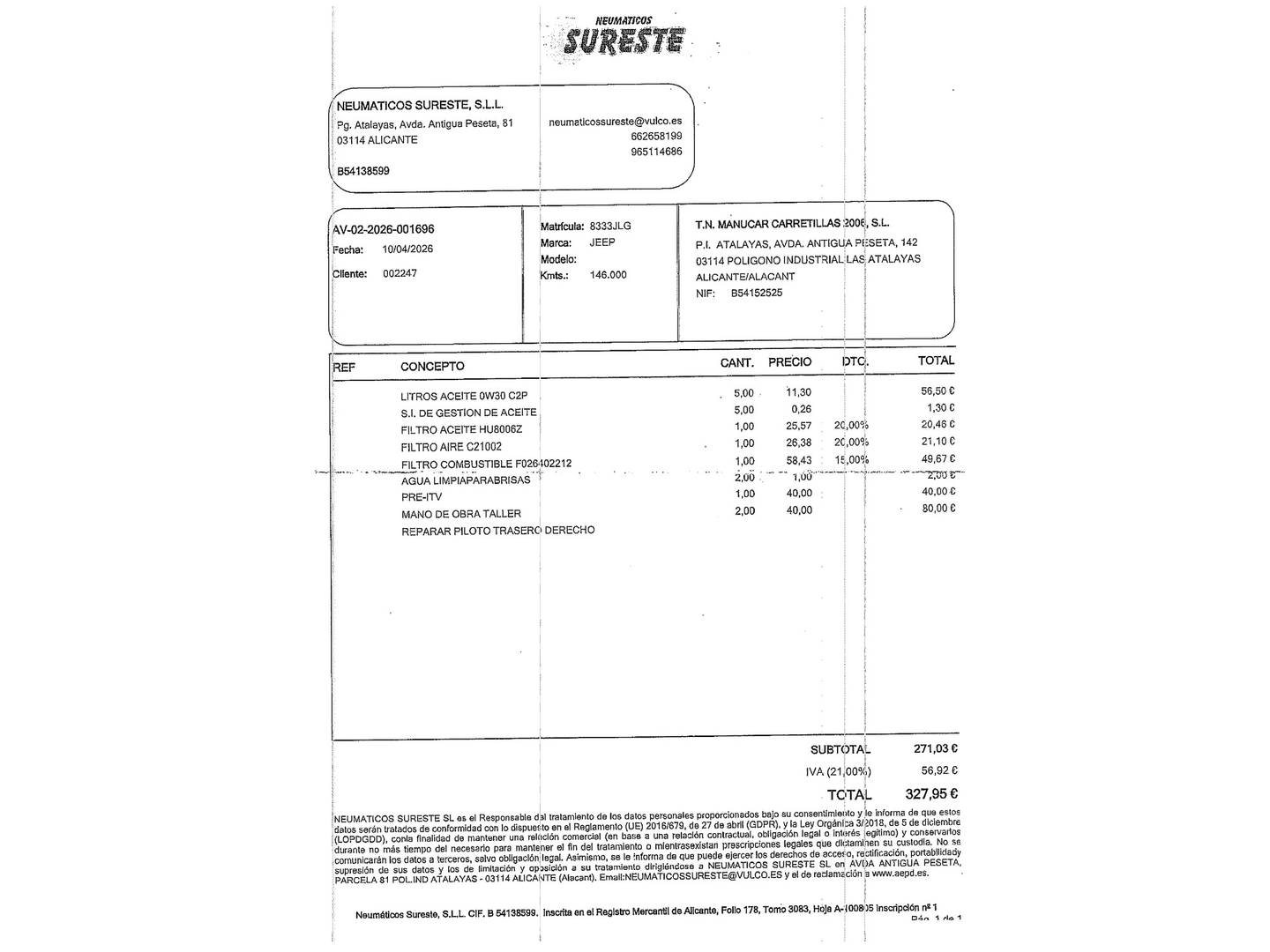 Foto del mantenimiento del Jeep Renegade Jeep Renegade 2.0 Multijet Trailhawk 4x4 AD Low Auto (170 CV)