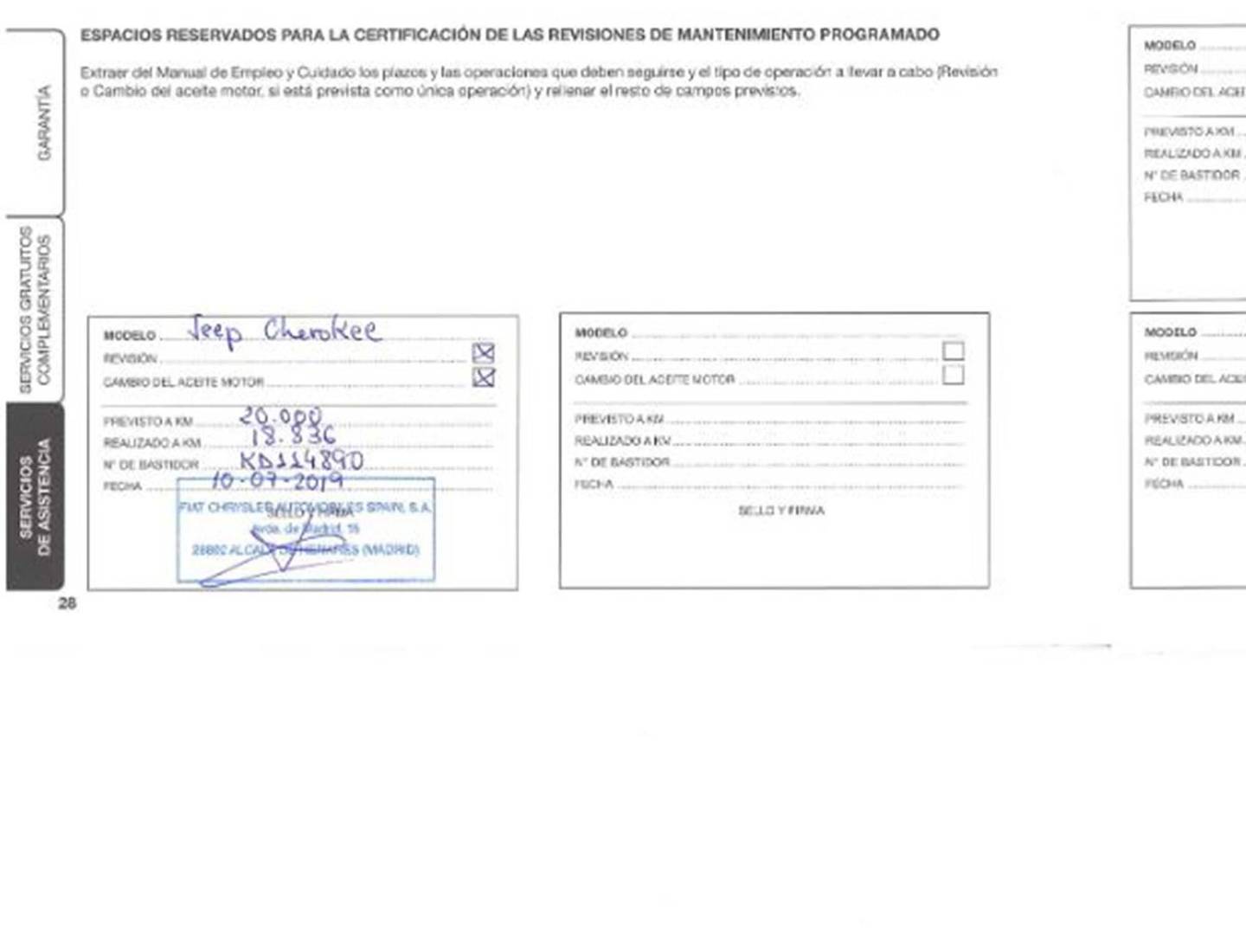 Foto del mantenimiento del Jeep Cherokee Jeep Cherokee 2.2 CRD Limited AWD 9AT (195 CV)