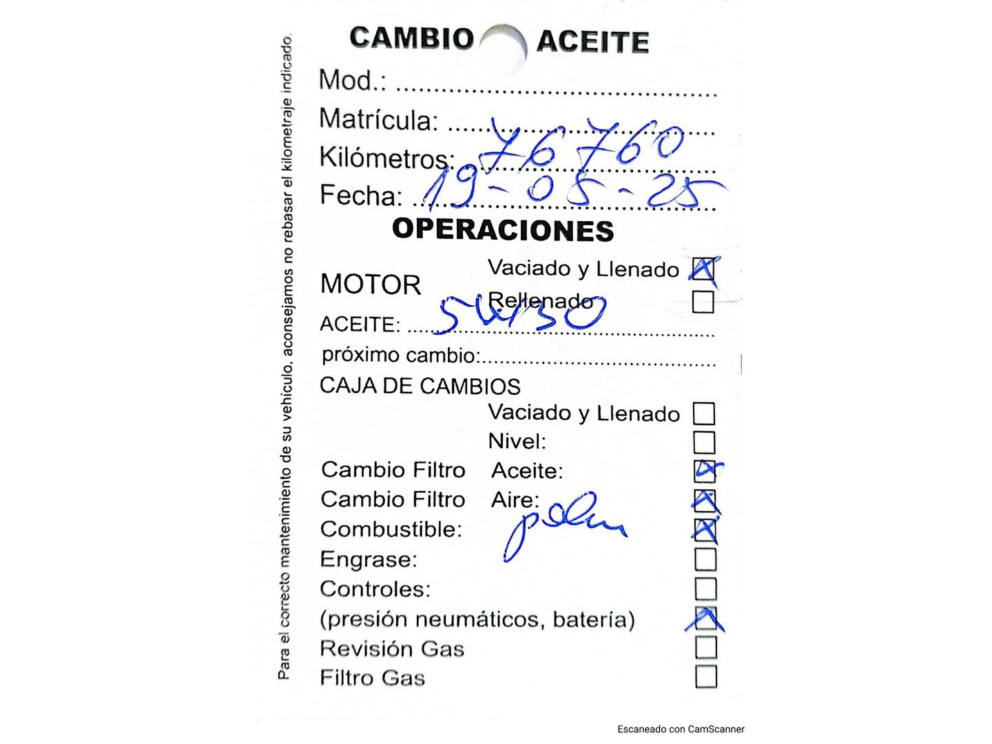 Foto del mantenimiento del Volkswagen Polo Volkswagen Polo Advance 1.4 TDI (75 CV)