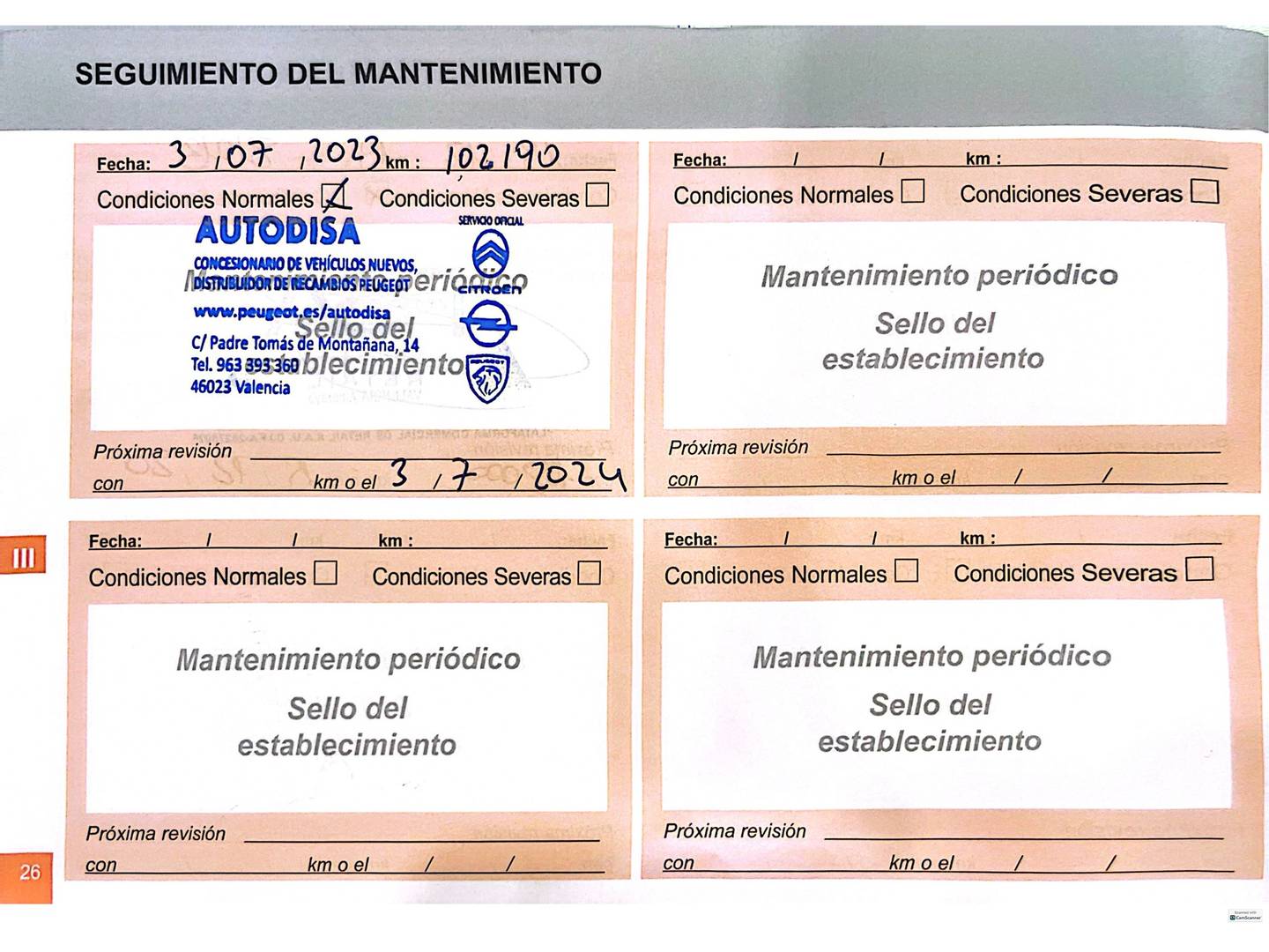 Foto del mantenimiento del Citroën C4 Citroën C4 BlueHDi 120 6v Shine (120 CV)