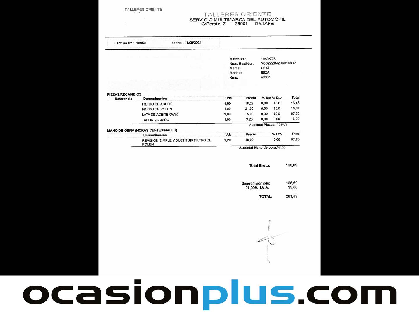 Foto del mantenimiento del Seat Ibiza Seat Ibiza 1.0 EcoTSI S&S Style (115 CV)