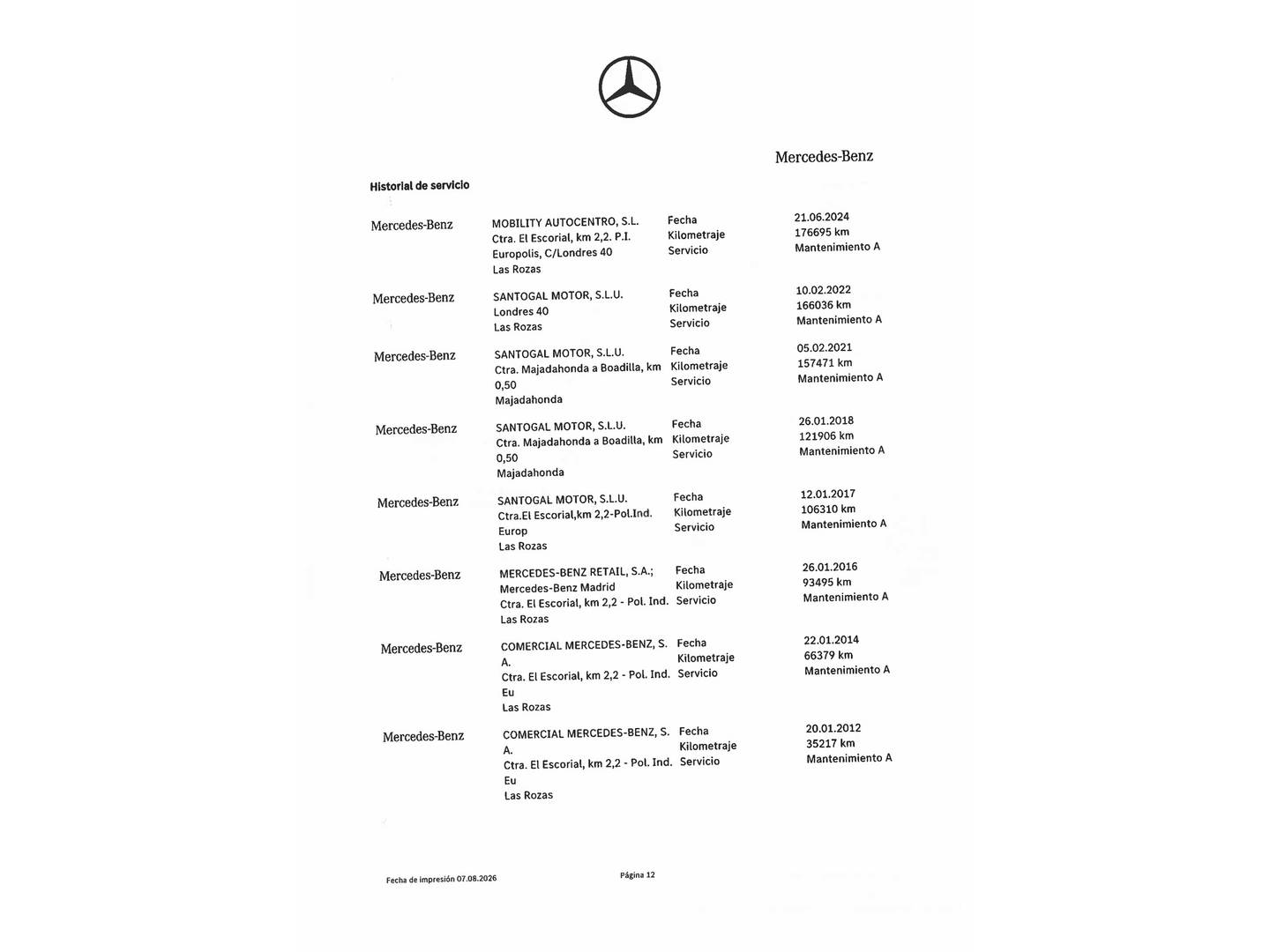 Foto del mantenimiento del Mercedes Clase CLC Mercedes Clase CLC 220 CDI (150 CV)