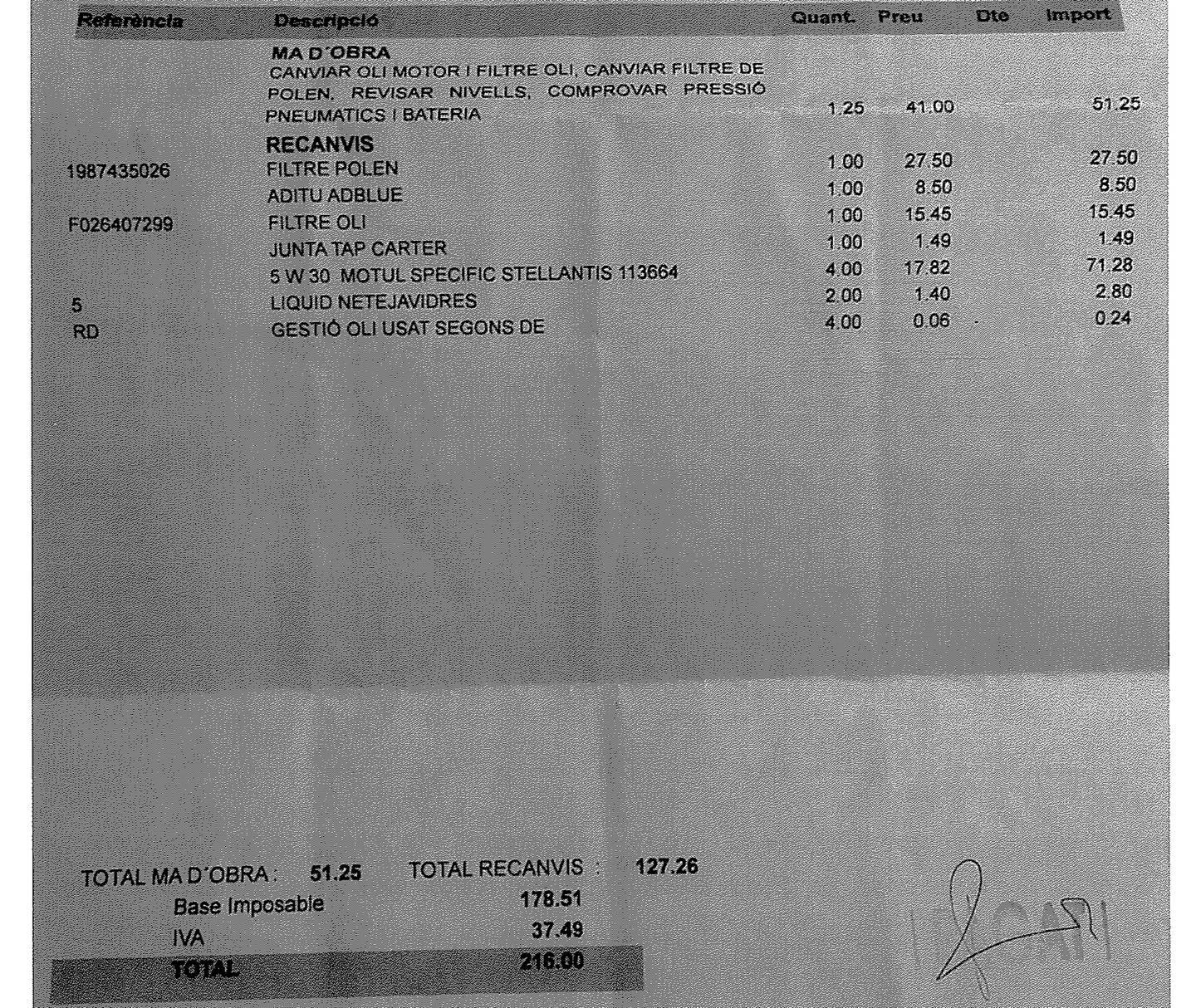 Foto del mantenimiento del Opel Combo Life Opel Combo Life 1.5 TD Selective XL (102 CV)