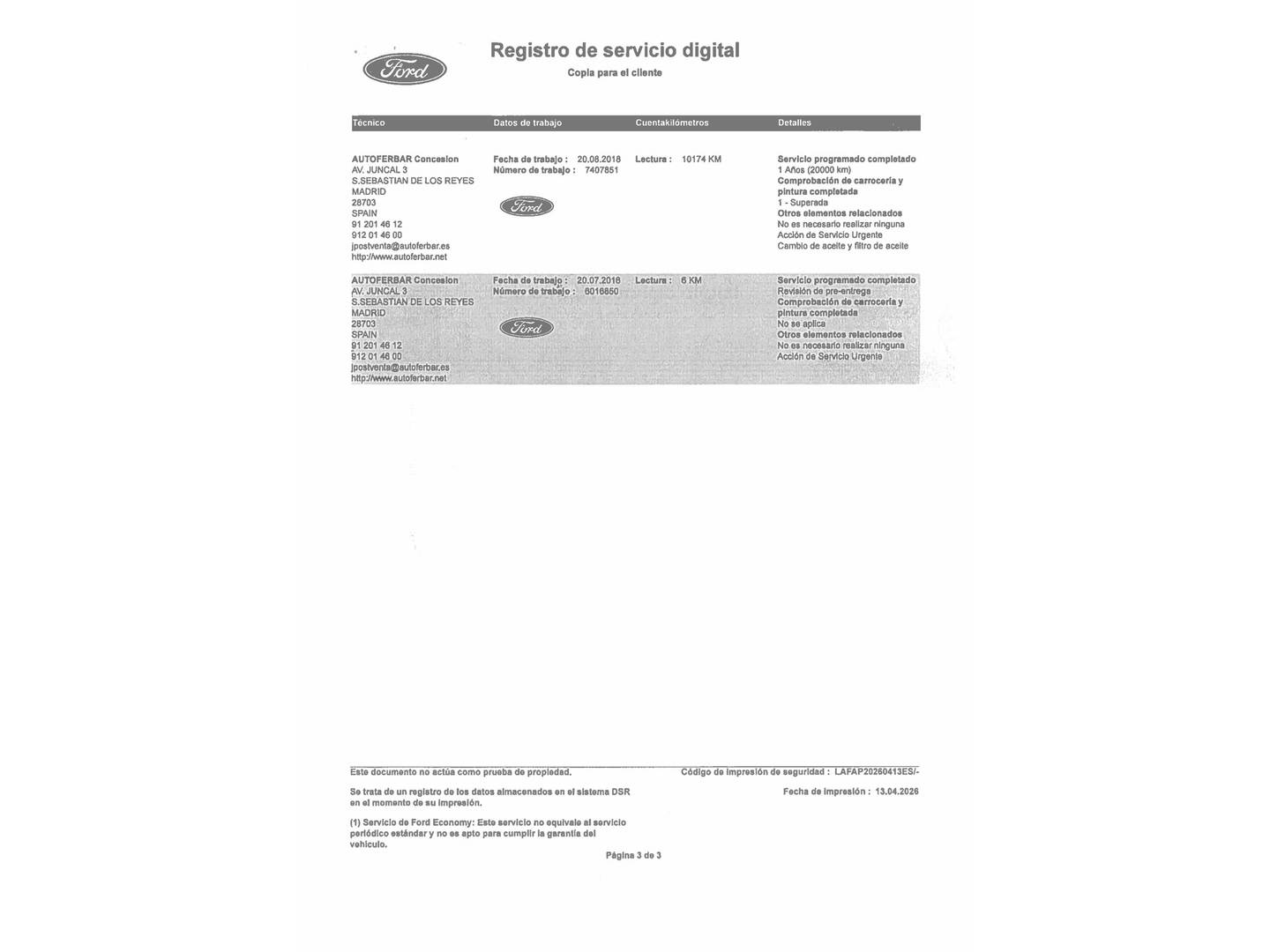 Foto del mantenimiento del Ford Focus Ford Focus 1.0 Ecoboost S&S Business (125 CV)