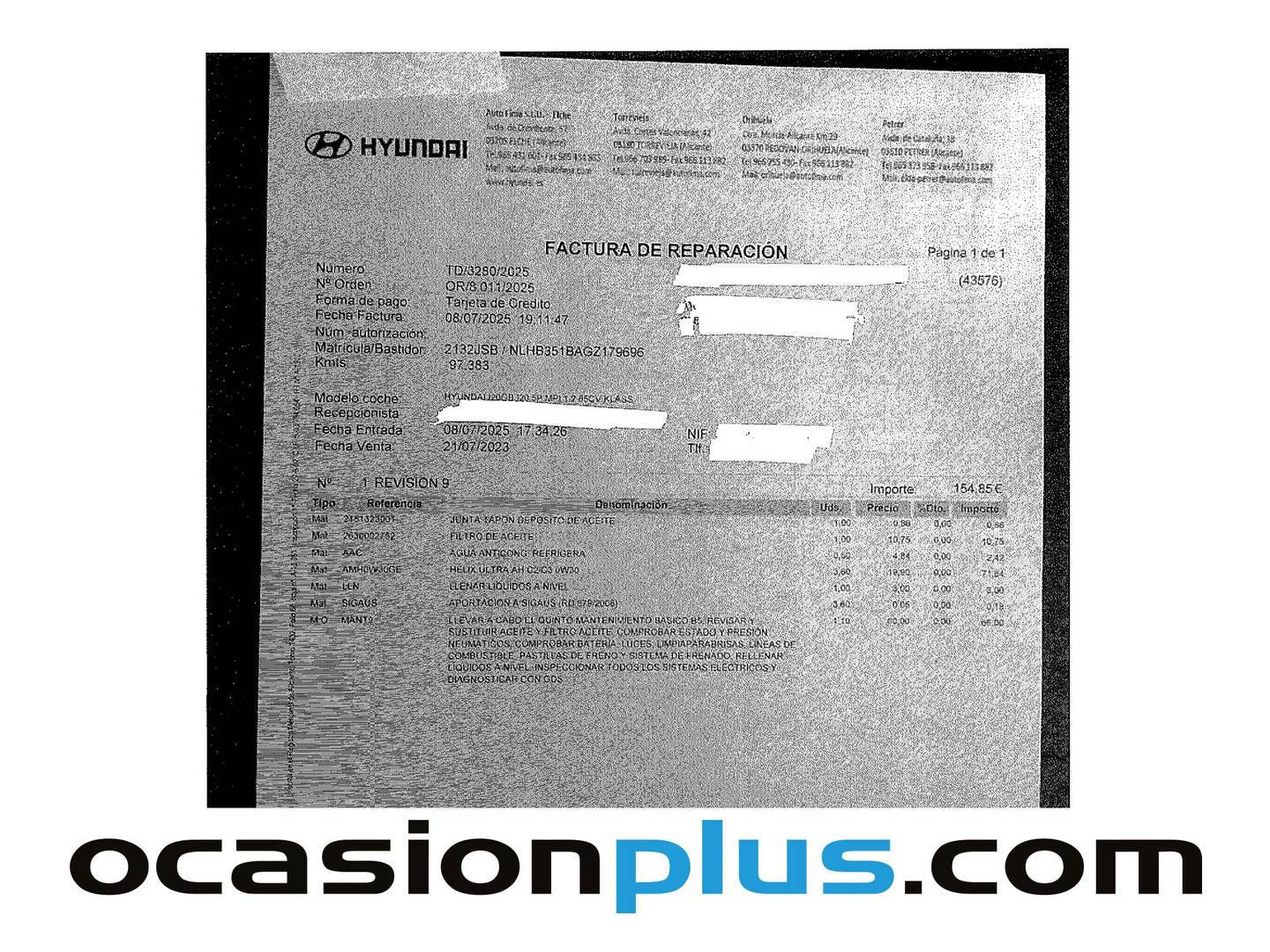 Foto del mantenimiento del Hyundai i20 Hyundai i20 1.2 MPI Klass (84 CV)