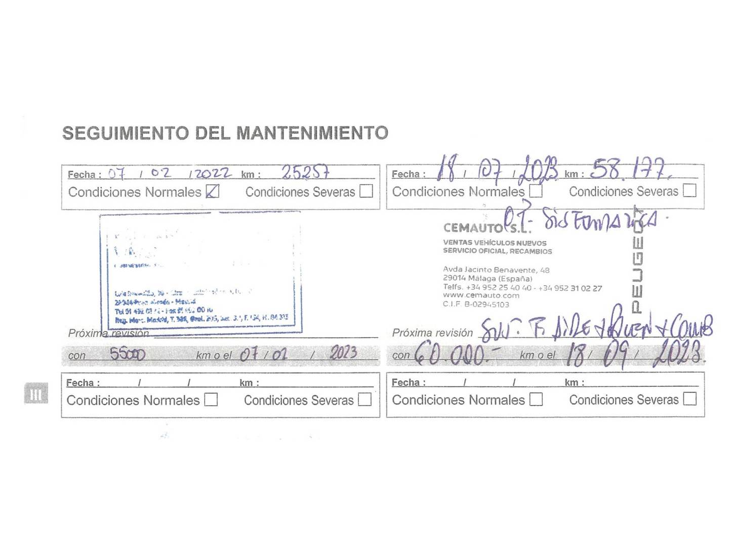 Foto del mantenimiento del Peugeot 5008 Peugeot 5008 1.5 BlueHDi S&S GT Line (130 CV) 7 Plazas