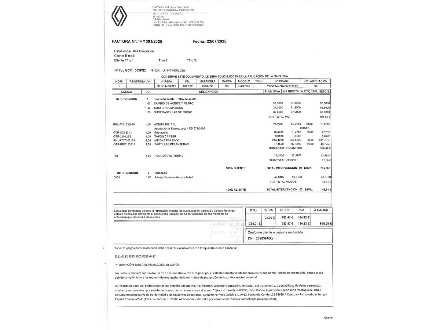 Foto del mantenimiento del Volkswagen Sharan Volkswagen Sharan Sport 2.0 TDI 4Motion (150 CV) 7 Plazas
