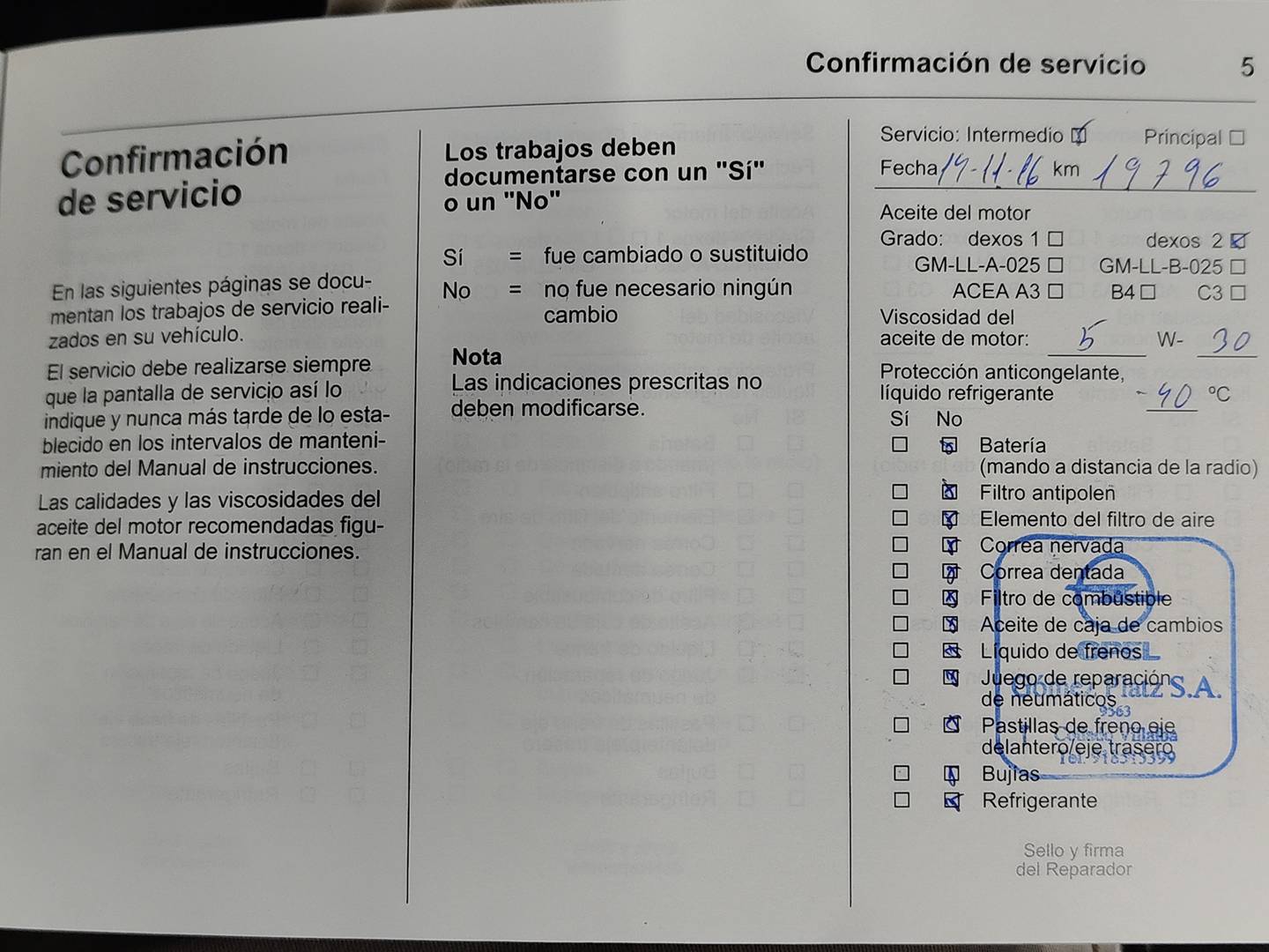 Foto del mantenimiento del Opel Astra Opel Astra 1.6 CDTi S&S Excellence (136 CV)