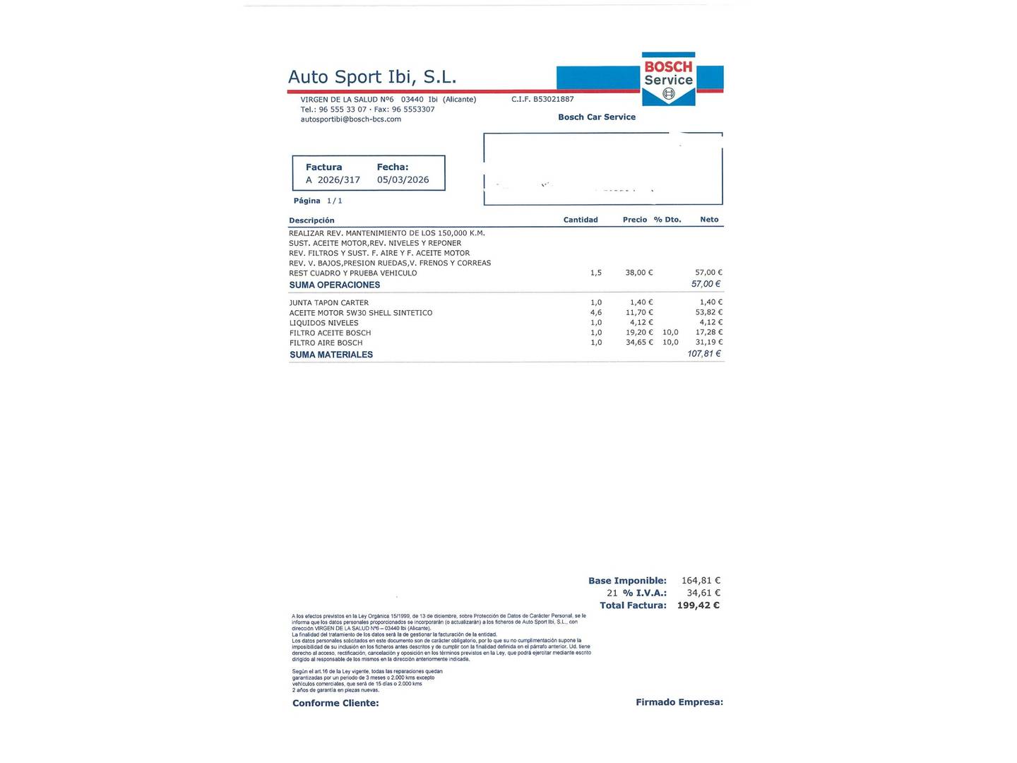 Foto del mantenimiento del Audi A3 Audi A3 Sportback S line edition 1.6 TDI clean diesel (110 CV)