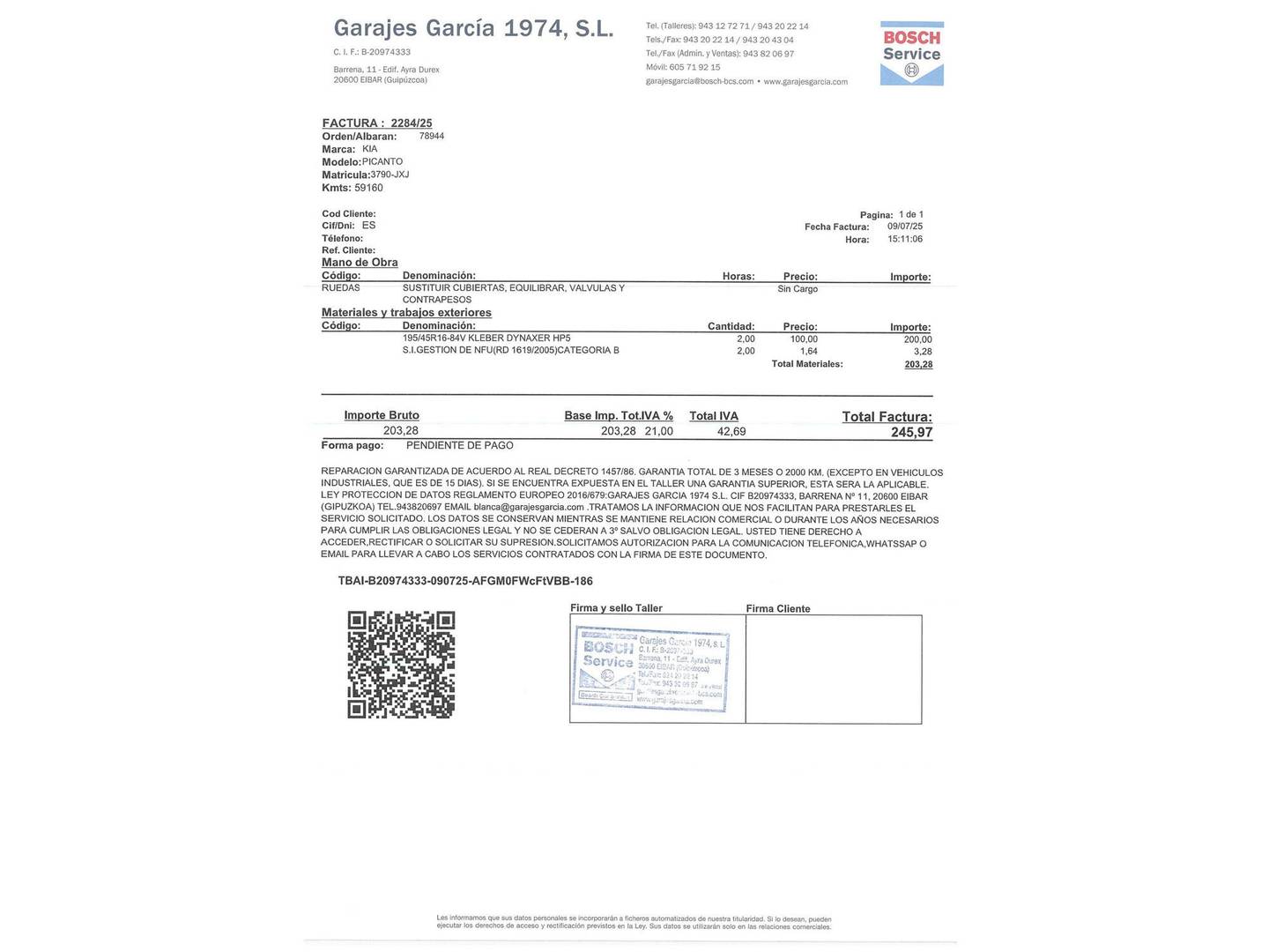Foto del mantenimiento del KIA Picanto KIA Picanto 1.2 CVVT GT Line (84 CV)