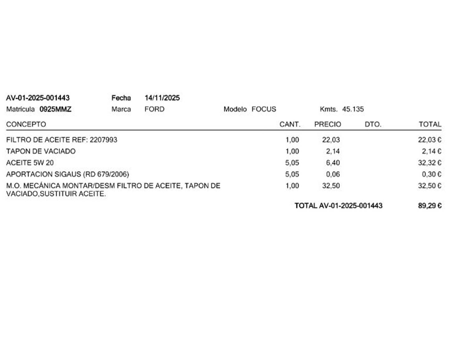 Foto del mantenimiento del Ford Focus Ford Focus 1.0 Ecoboost MHEV Active Auto (155 CV)