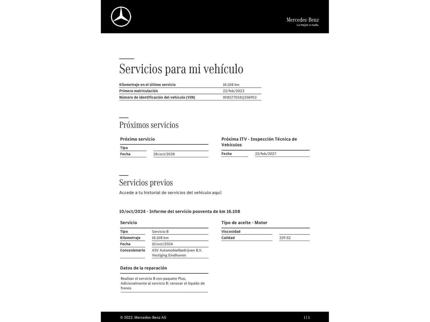 Foto del mantenimiento del Mercedes Clase A Mercedes Clase A 220 d 140 kW (190 CV) AMG