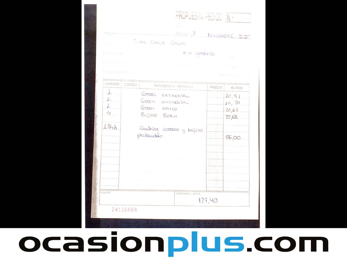 Foto del mantenimiento del KIA Cerato KIA Cerato 1.6 DOHC LX (105 CV)