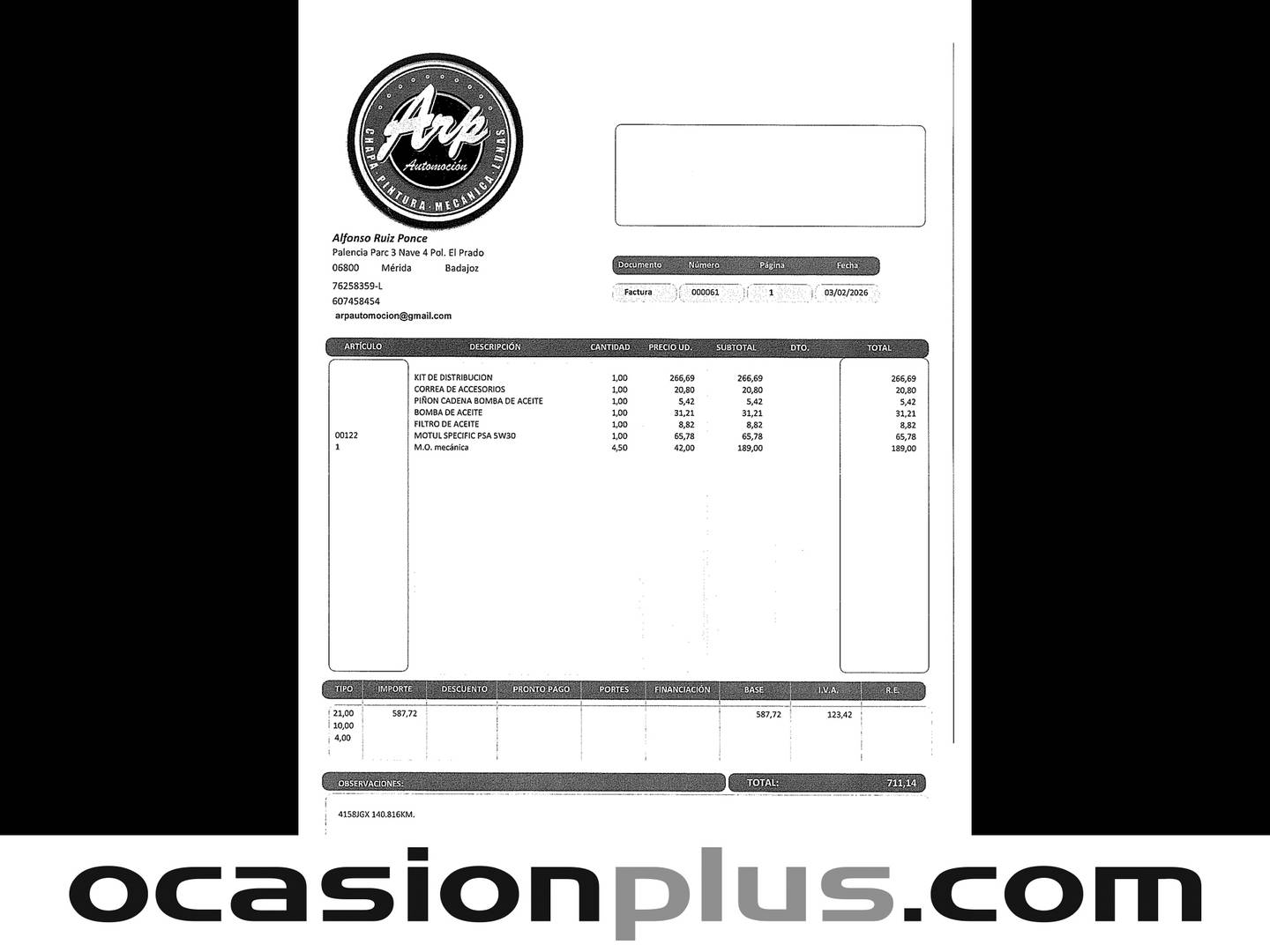 Foto del mantenimiento del Peugeot 2008 Peugeot 2008 VTI 82 Active (82 CV)