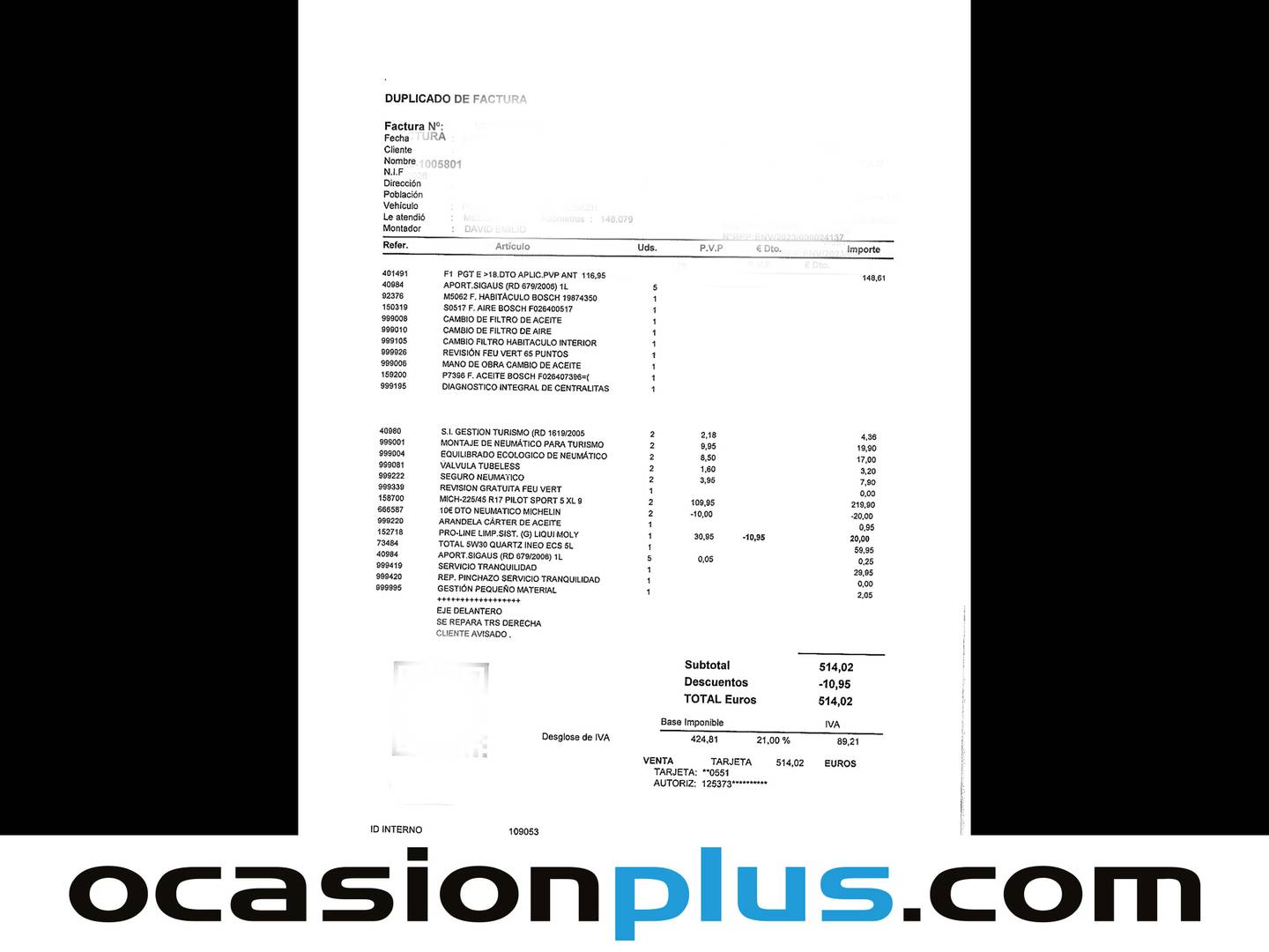 Foto del mantenimiento del Peugeot 308 Peugeot 308 PureTech 130 Tech Edition (130 CV)