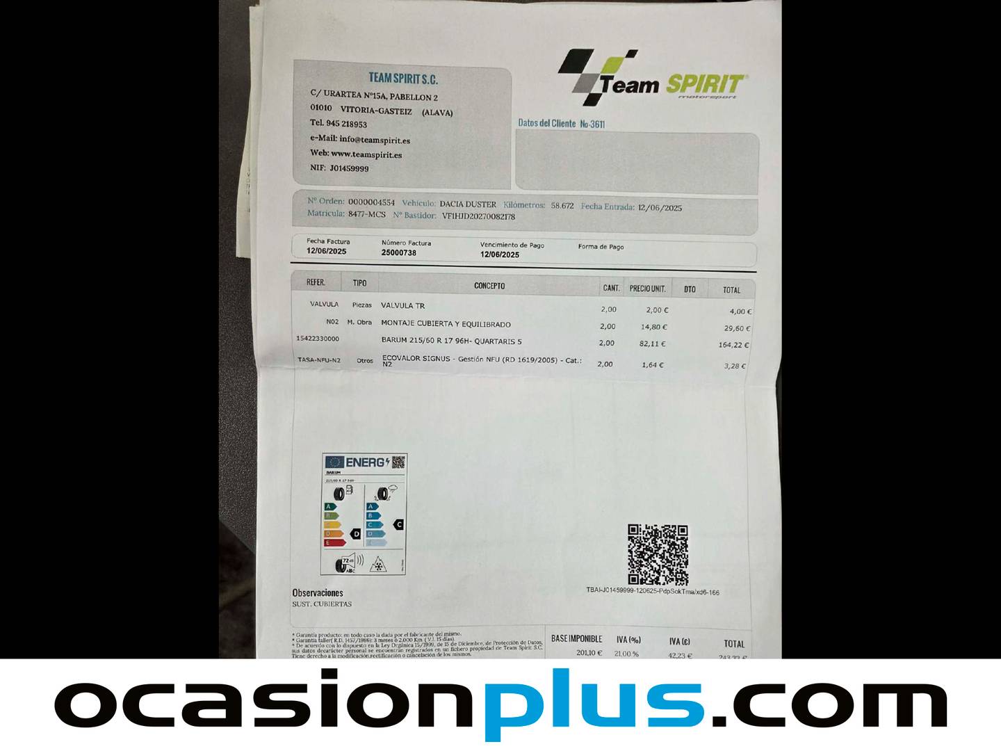 Foto del mantenimiento del Dacia Duster Dacia Duster Prestige TCE (130 CV) 4X2