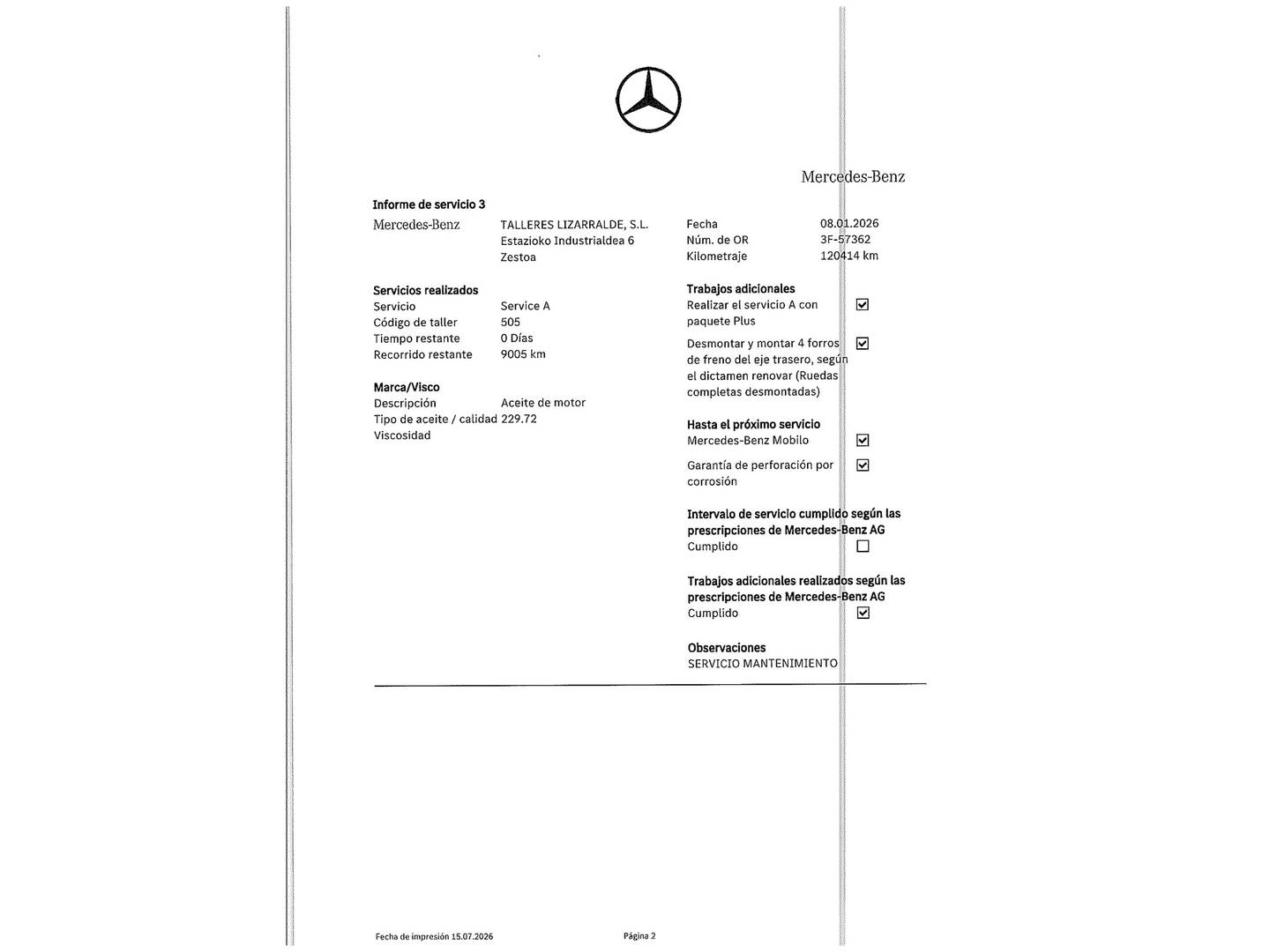 Foto del mantenimiento del Mercedes GLE Mercedes GLE GLE 450 4Matic (367 CV) Pack AMG
