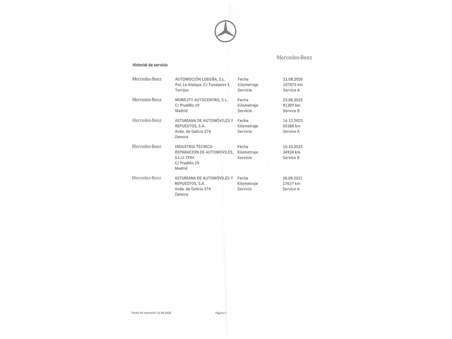 Foto del mantenimiento del Mercedes Clase A Mercedes Clase A 200 d (150 CV) Pack AMG