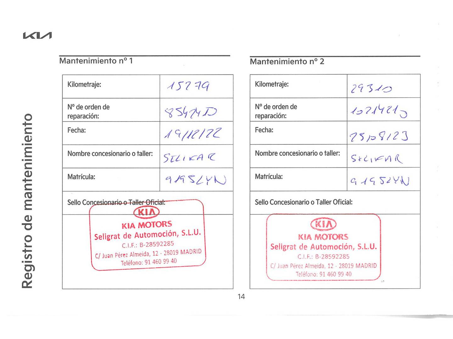 Foto del mantenimiento del KIA XCeed KIA XCeed 1.5 MHEV iMT Drive (160 CV)