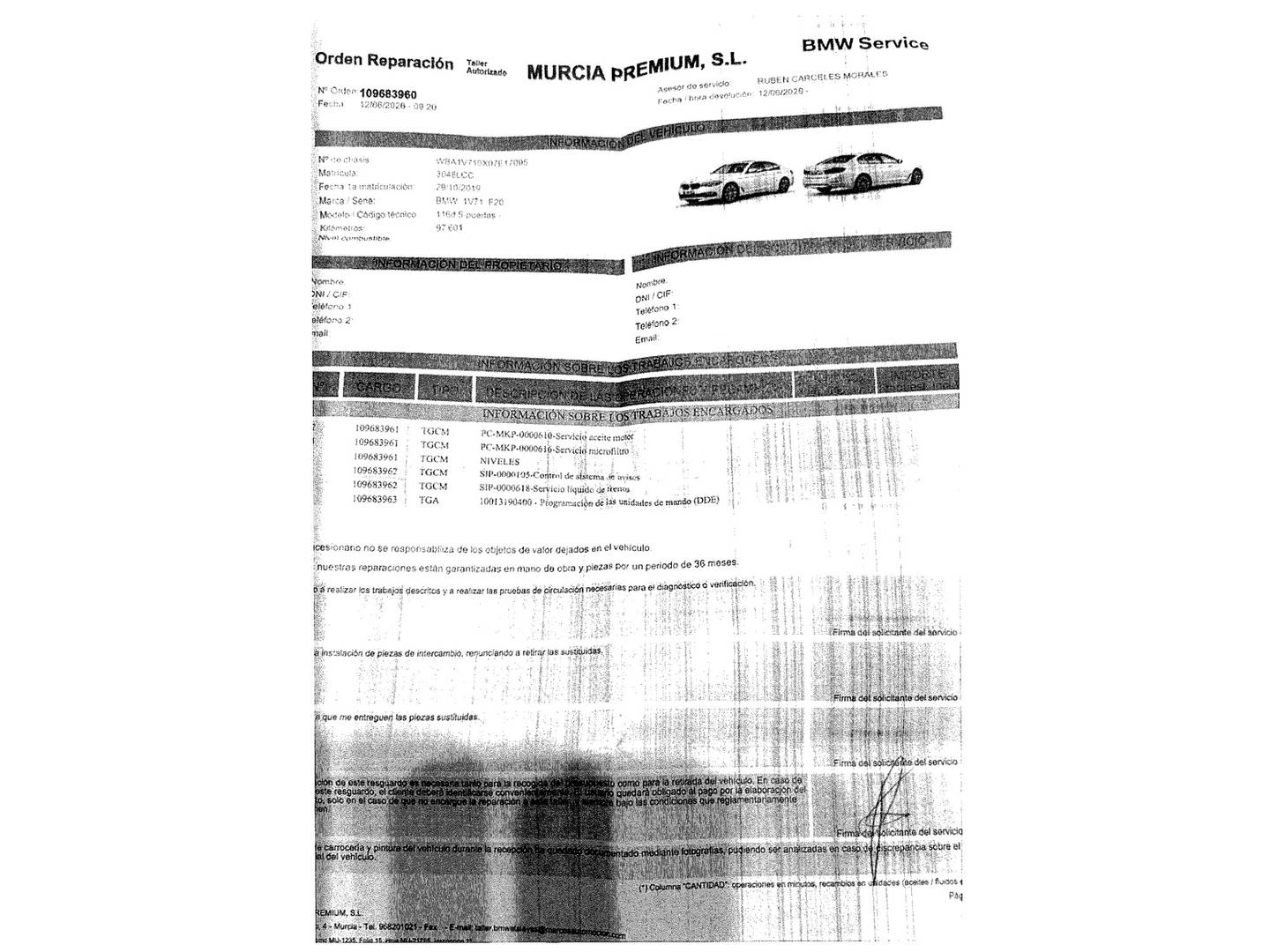 Foto del mantenimiento del BMW Serie 1 BMW Serie 1 116d (116 CV) Pack M