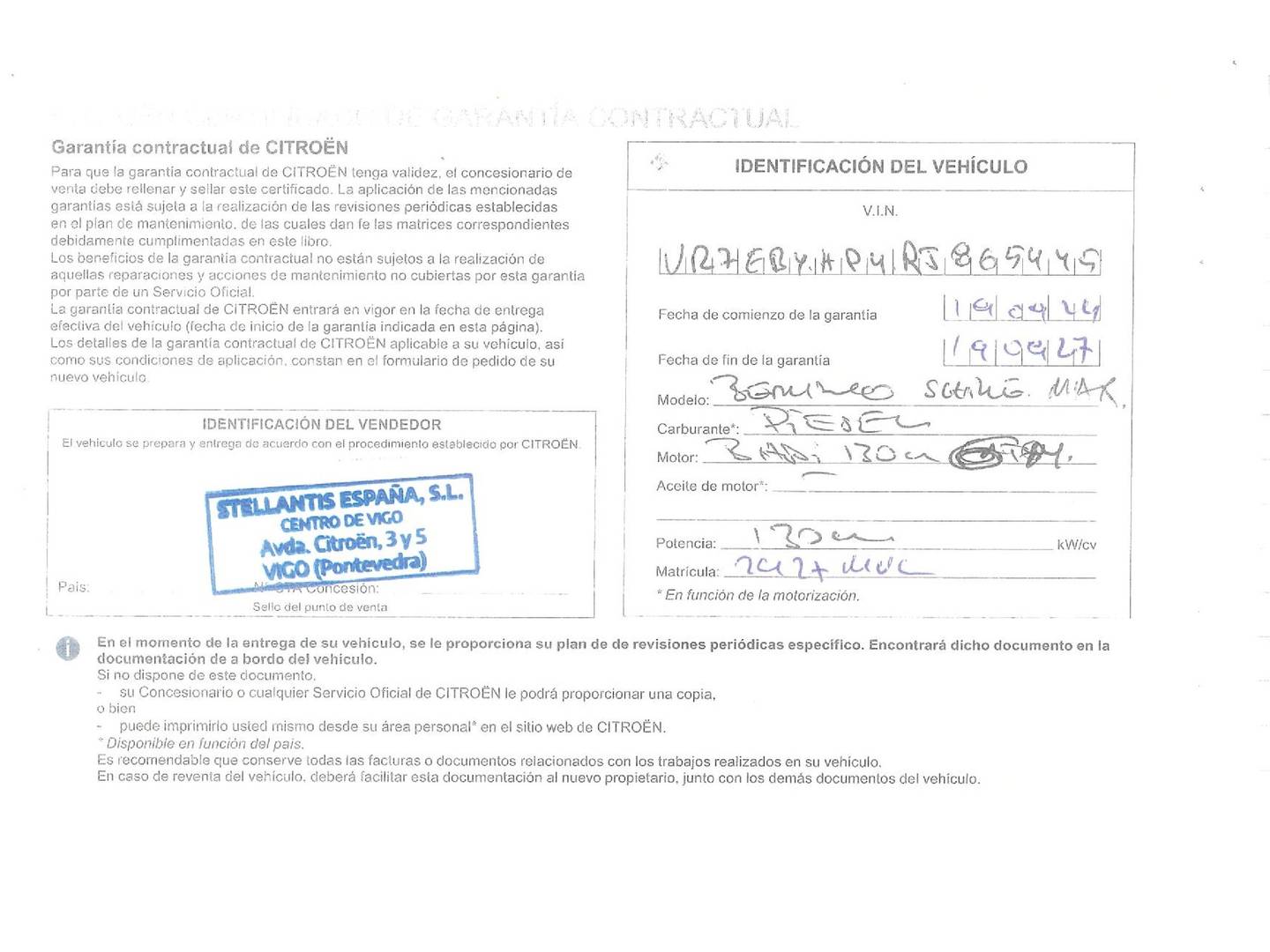 Foto del mantenimiento del Citroën Berlingo Citroën Berlingo BlueHDi 130 S&S Talla M Max (130 CV)