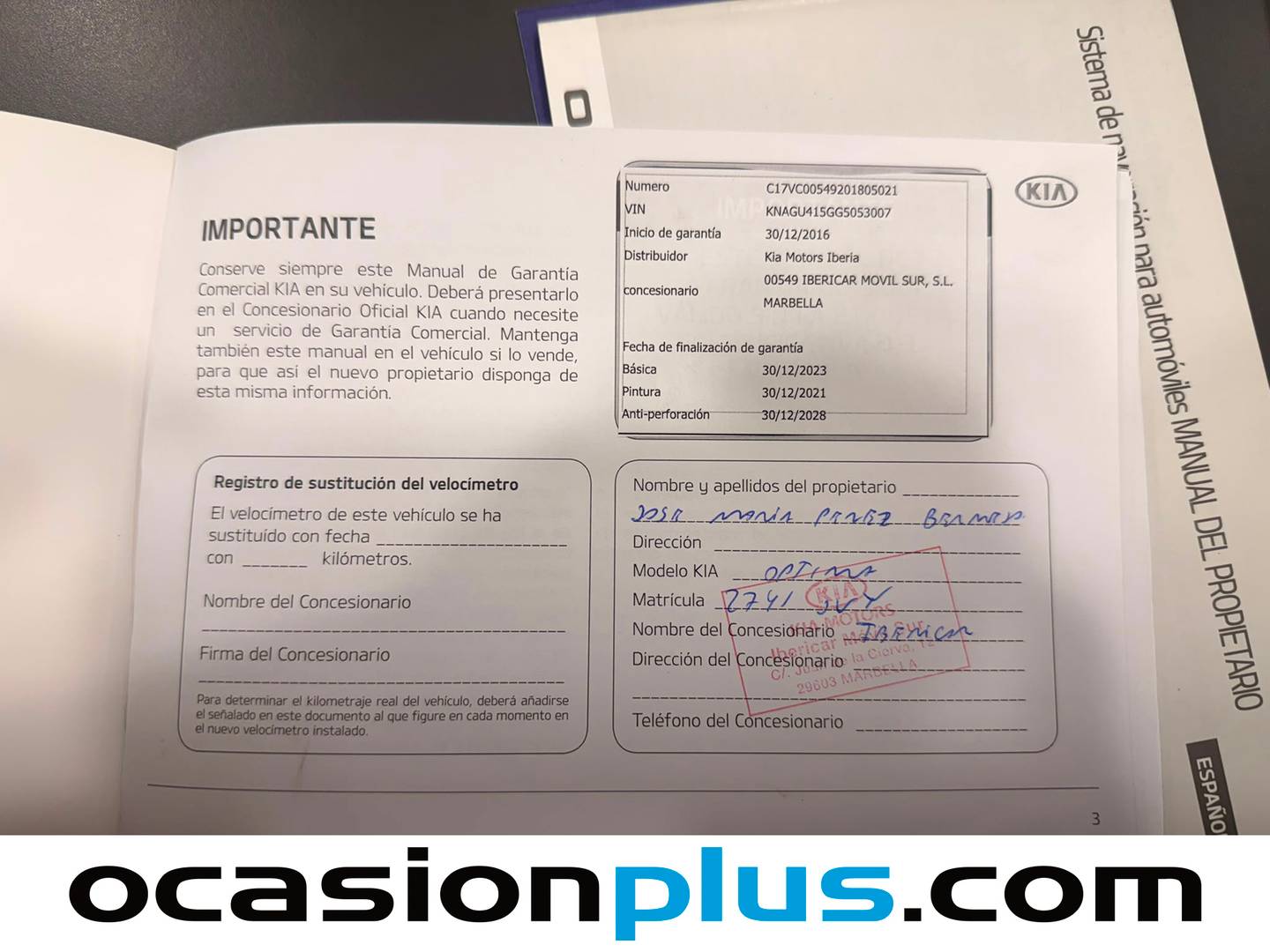 Foto del mantenimiento del KIA Optima KIA Optima 1.7 CRDI Eco-Dynamics Emotion DCT (141 CV)