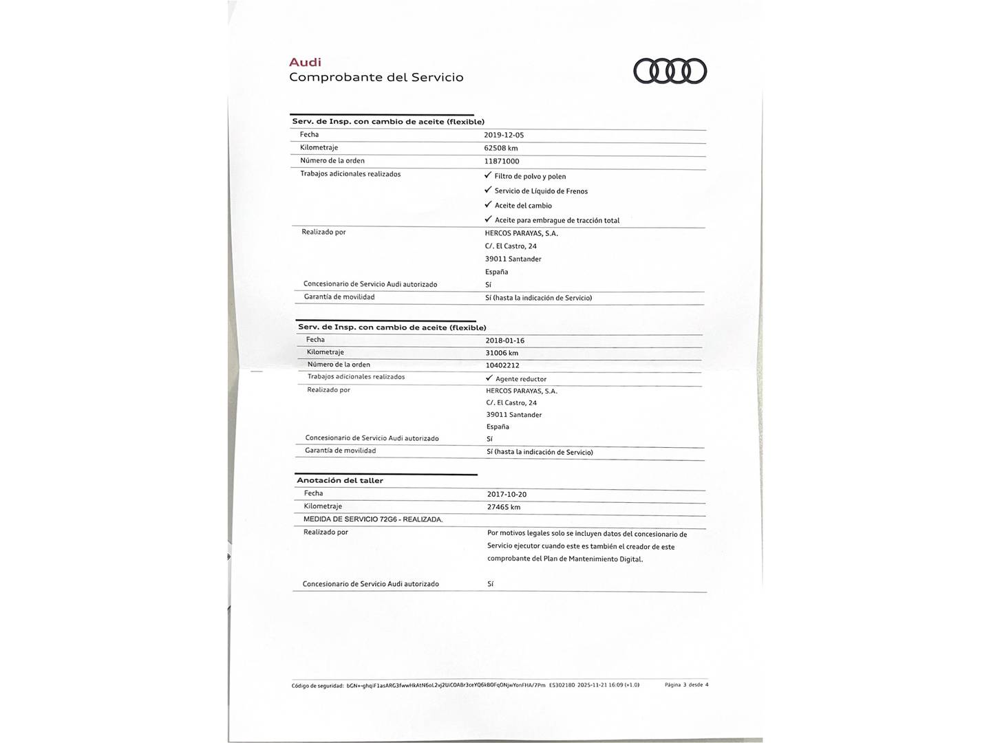 Foto del mantenimiento del Audi Q3 Audi Q3 sport edition 2.0 TDI quattro (150 CV) S tronic