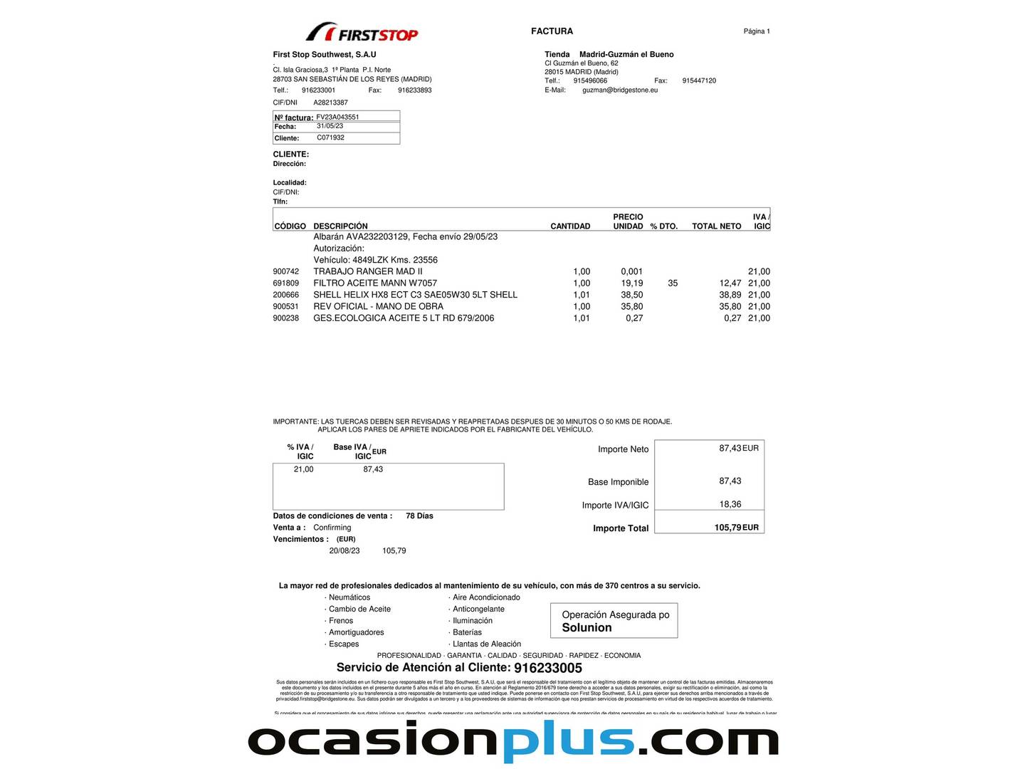 Foto del mantenimiento del Ford Kuga Ford Kuga 1.5T EcoBoost ST-Line X 4x2 (150 CV)