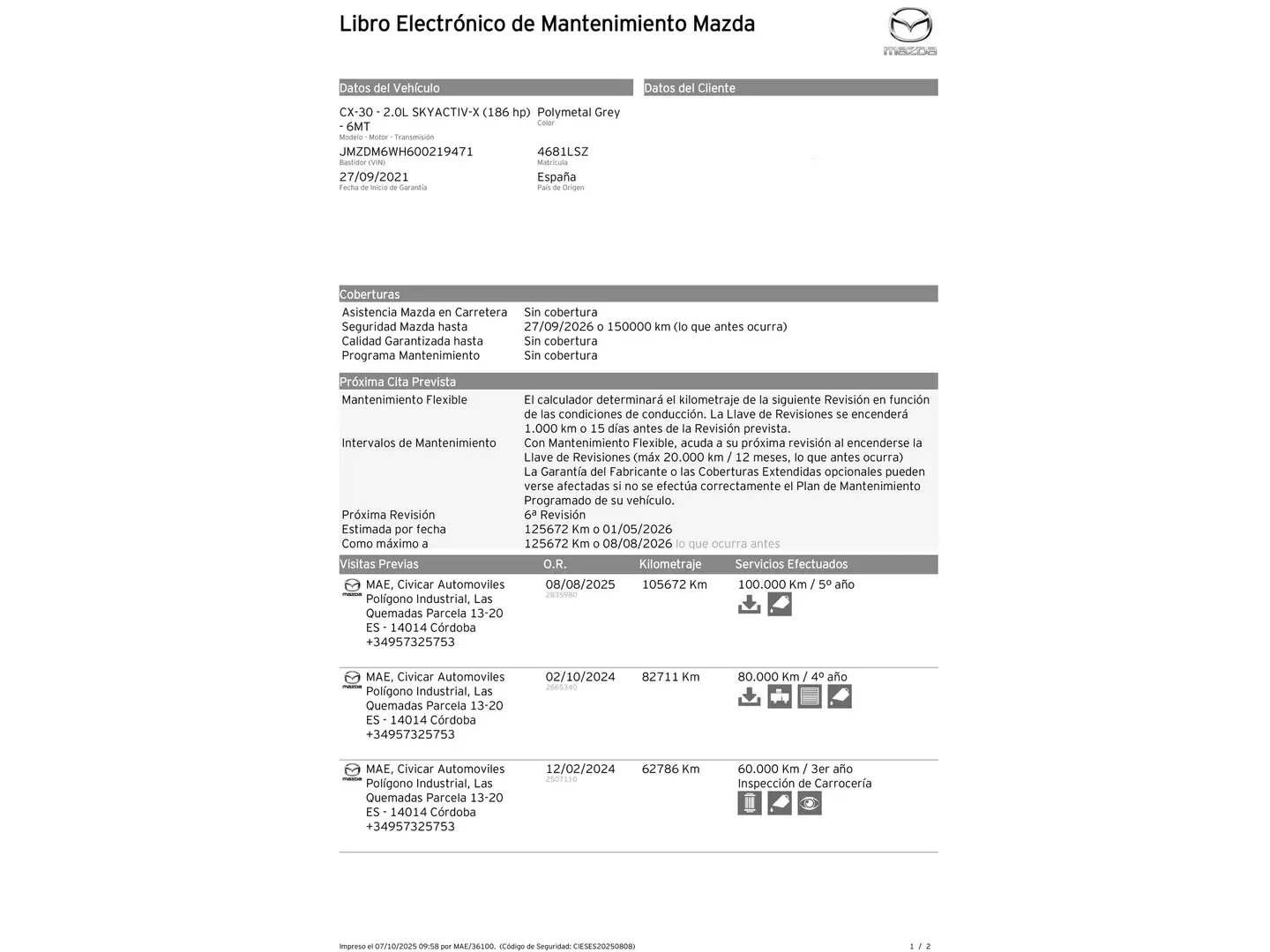 Foto Mazda CX-30 Mazda CX-30 2.0 e-Skyactive-X Evolution 2WD (186 CV)