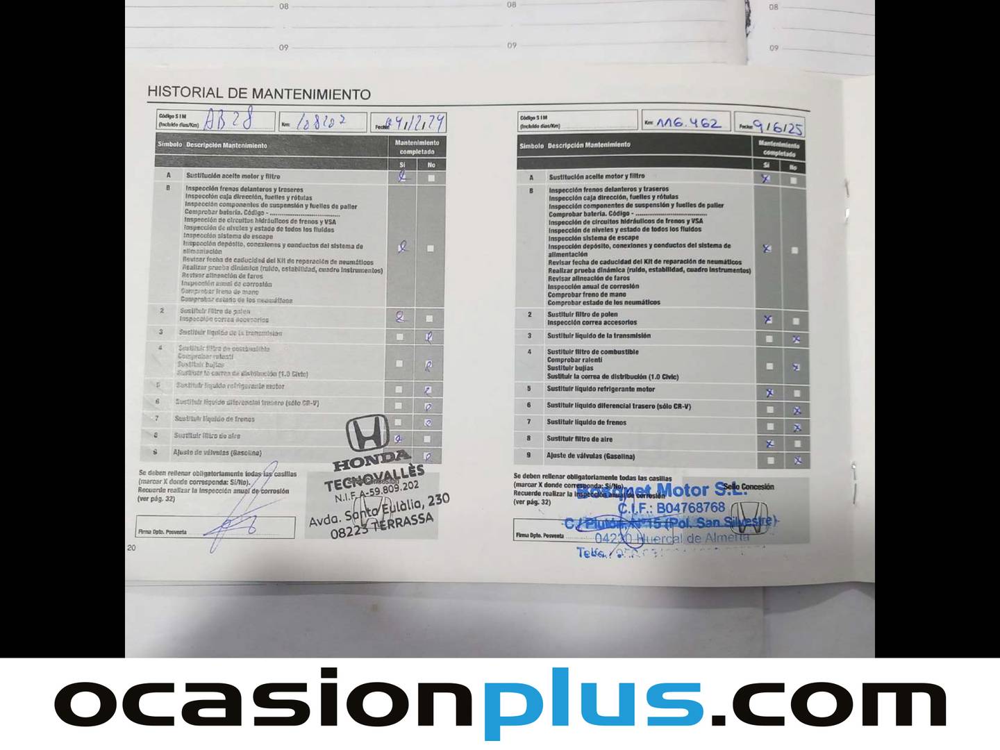 Foto del mantenimiento del Honda Civic Honda Civic 1.0 I-VTEC TURBO Elegance Navi (126 CV)