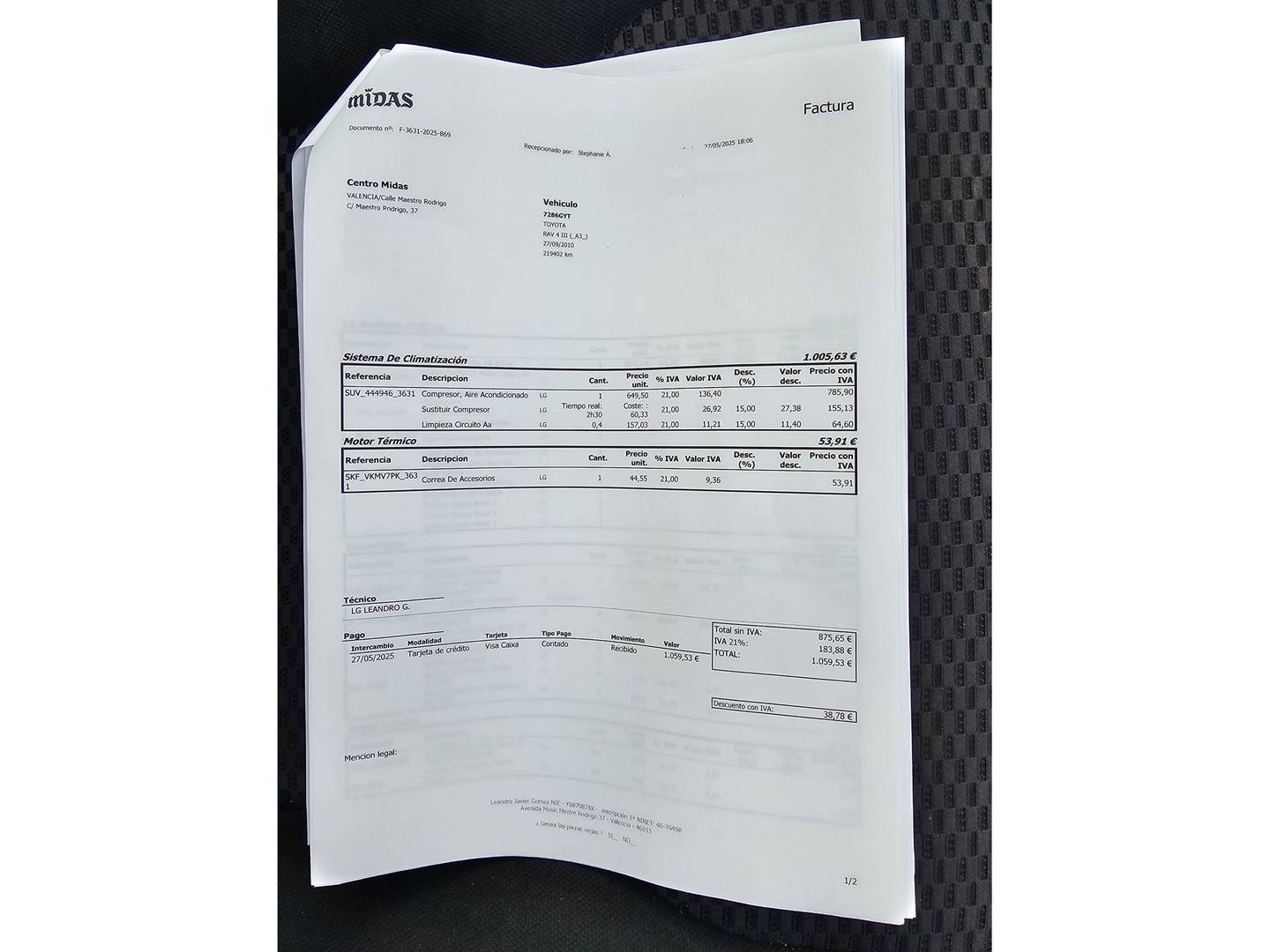 Foto del mantenimiento del Toyota Rav4 Toyota Rav4 2.2 D-4D Advance 4x2 (150 CV)