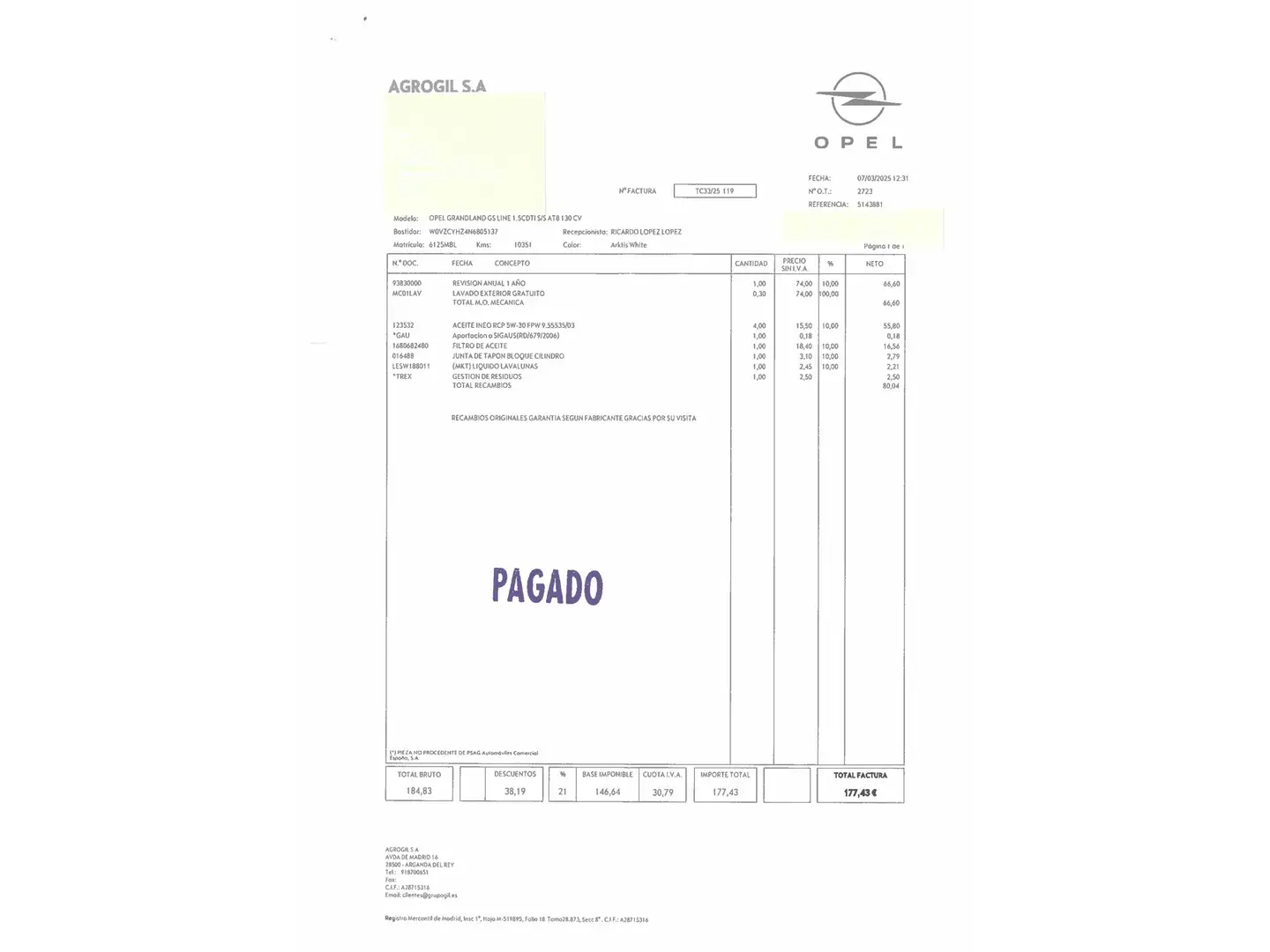 Foto Opel Grandland Opel Grandland 1.5 CDTi GS Line Auto (130 CV)