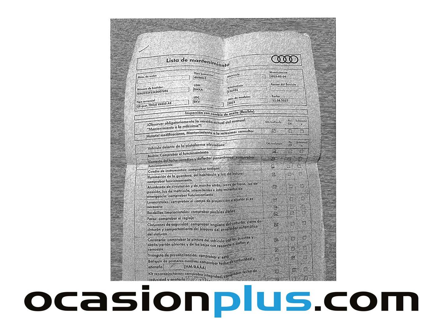 Foto del mantenimiento del Audi Q8 Audi Q8 50 TDI quattro (286 CV) tiptronic Pack S-Line