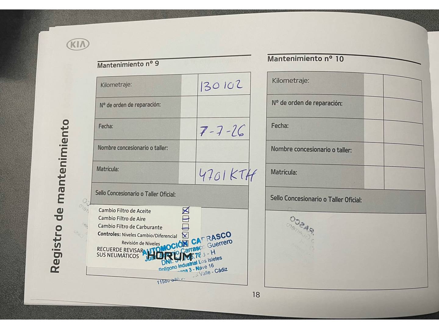 Foto del mantenimiento del KIA Ceed KIA Ceed 1.4 T-GDi Launch Edition DCT (140 CV)