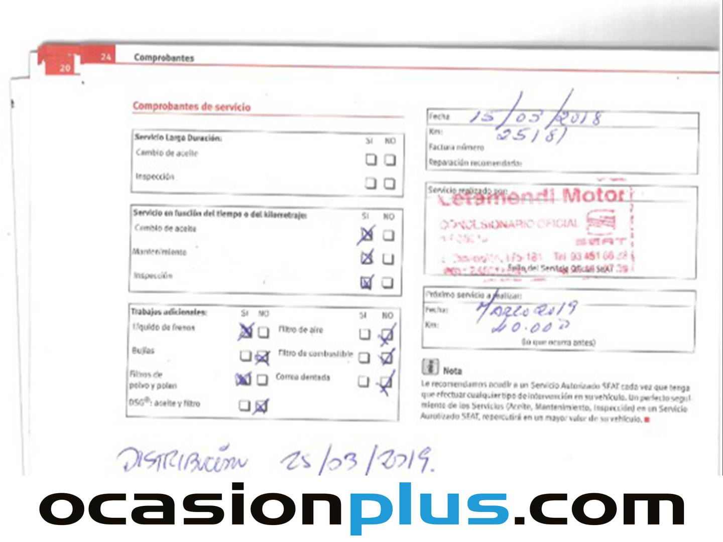 Foto del mantenimiento del Seat Ibiza Seat Ibiza ST 1.4 Style (85 CV)